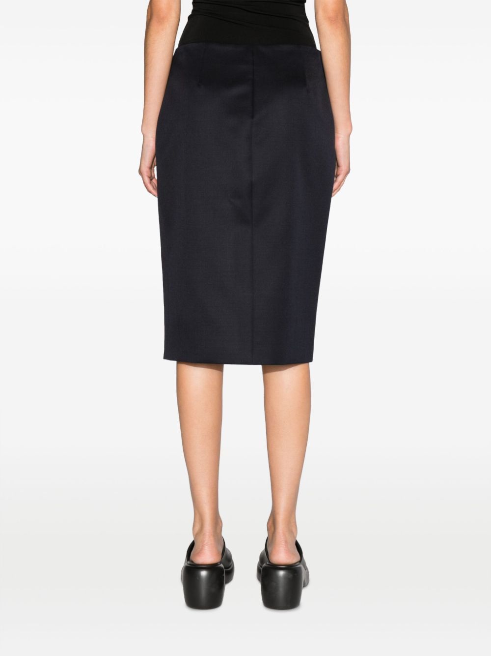 Givenchy o1srvl11e1124 Portefeuille Skirt in Navy Size 24" / US 00 / IT 34 - 4 Thumbnail