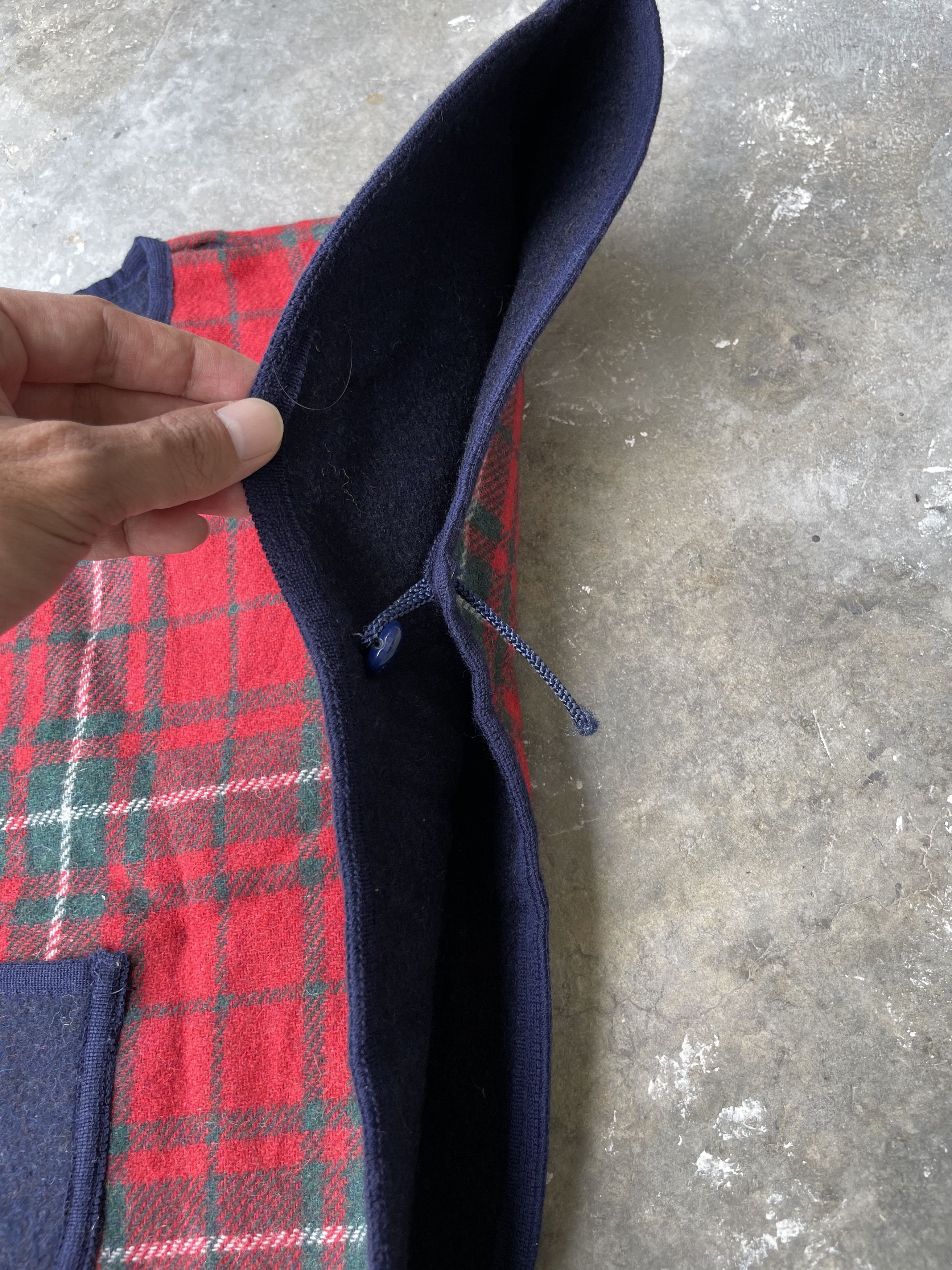 Japanese Brand Reversible Plaid Poncho Size ONE SIZE - 5 Thumbnail