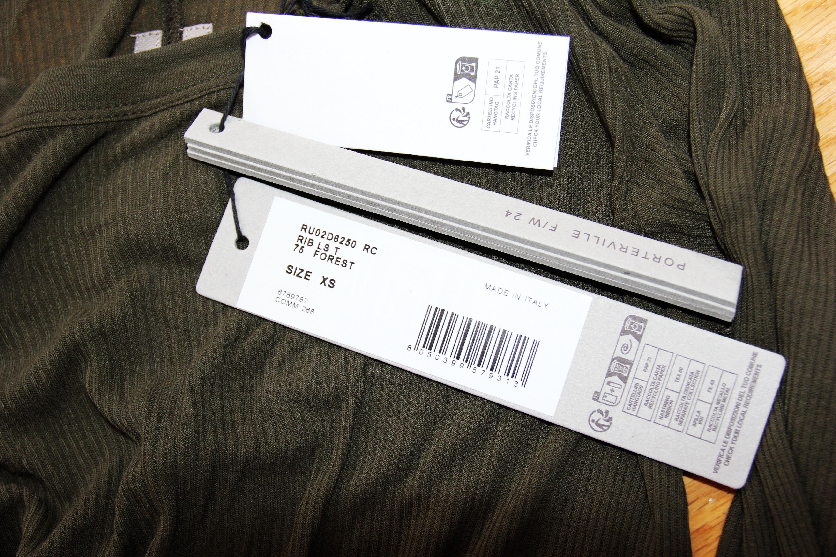 Rick Owens BNWT AW24 RICK OWENS "PORTERVILLE" RIB LS T TSHIRT FOREST XS Size US XS / EU 42 / 0 - 8 Thumbnail