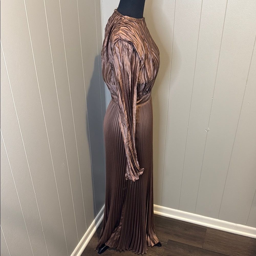 Other L’IDÉE Women’s 4 Maxi Ruched Long Sleeve Pleated Gown Size S / US 4 / IT 40 - 3 Thumbnail