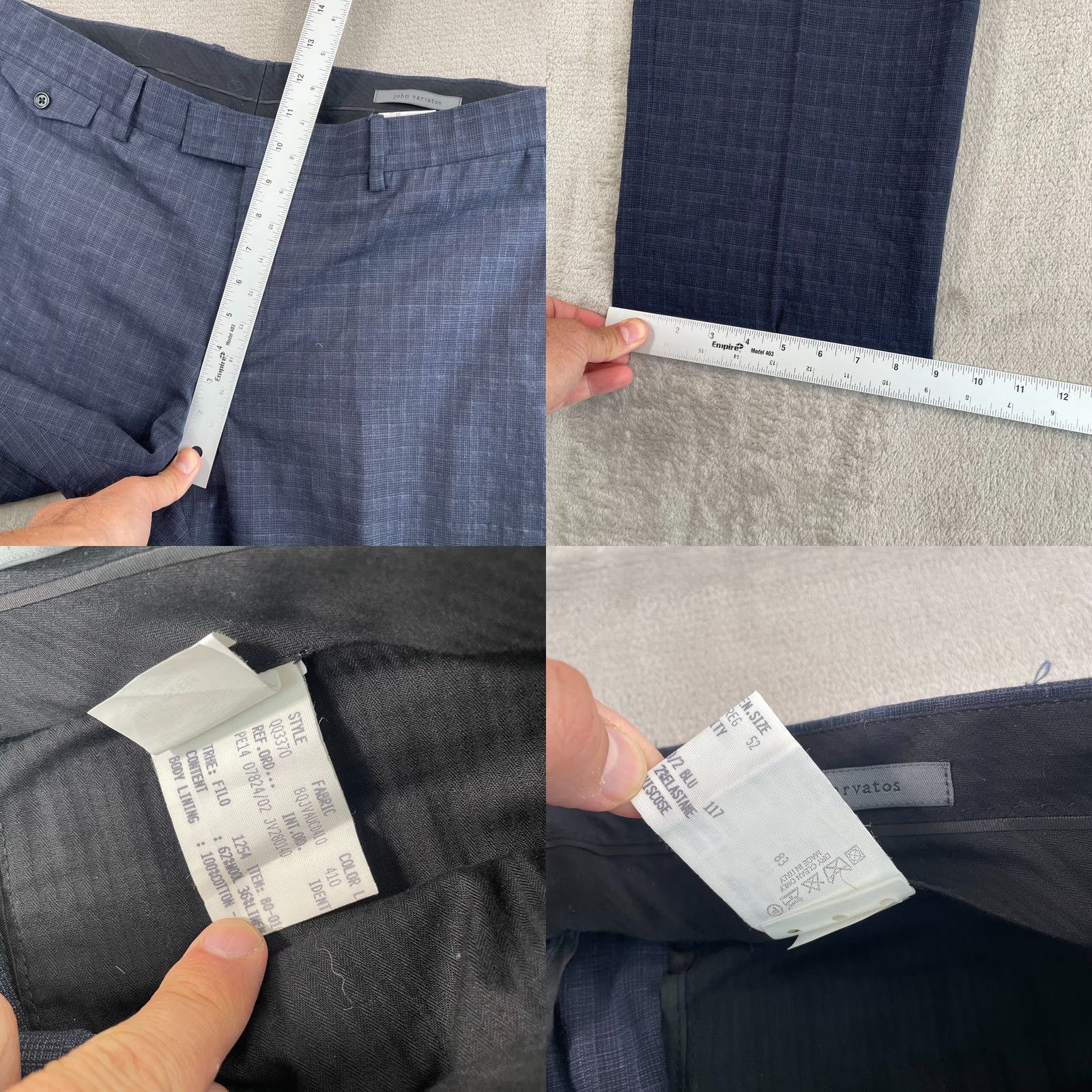 John Varvatos John Varvatos Collection Trouser Pants Men IT 52 US 36x31 Blue Wool Linen Dress Pants Size US 36 / EU 52 - 8 Thumbnail