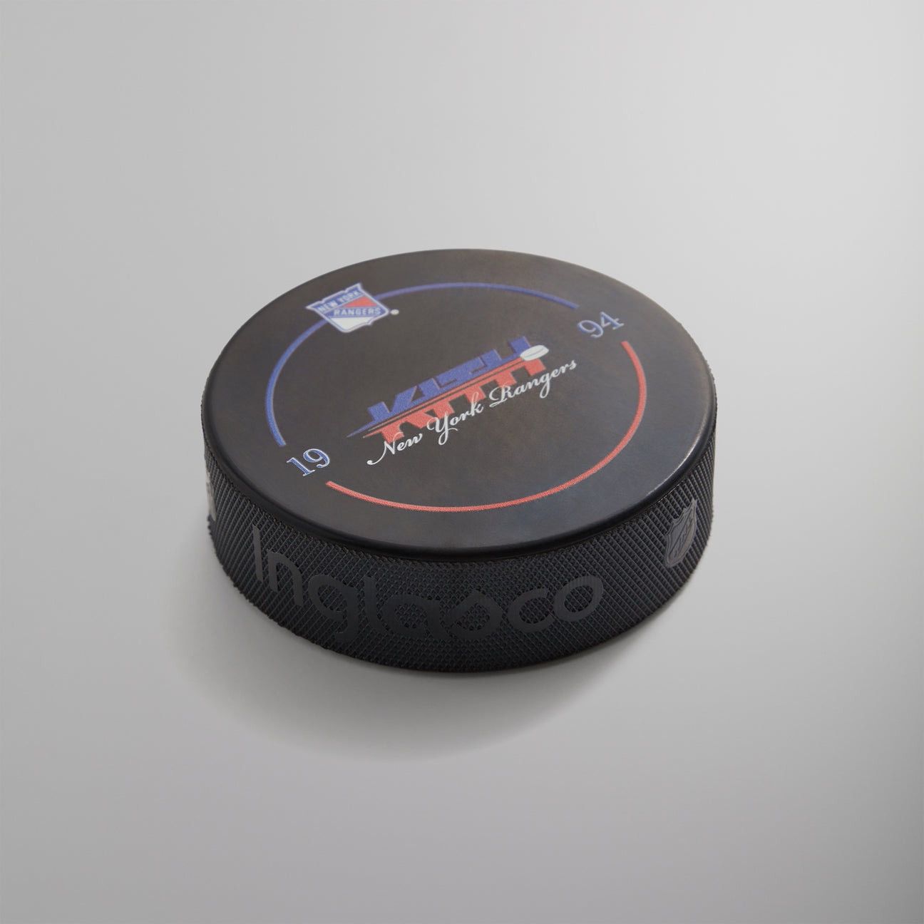Kith × NHL Kith the New York Rangers Inglasco Official Game Hockey Puck Size ONE SIZE - 3 Thumbnail