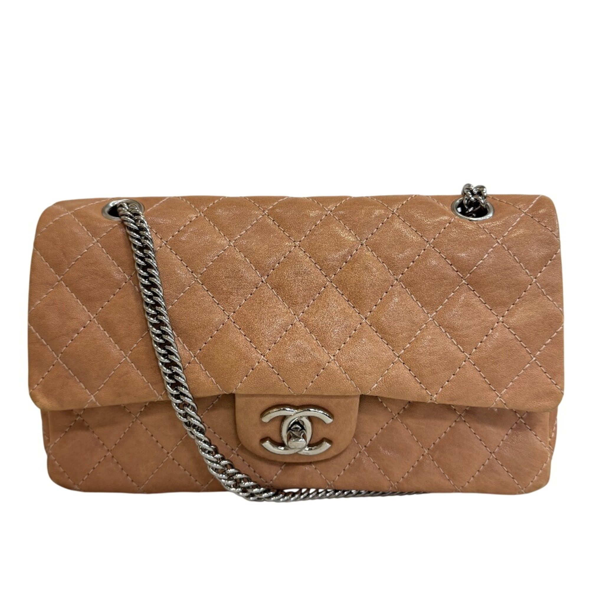 Chanel CHANEL Double Flap 25 Chain Turnlock Matelassé Shoulder Bag Beige Size ONE SIZE - 1 Thumbnail