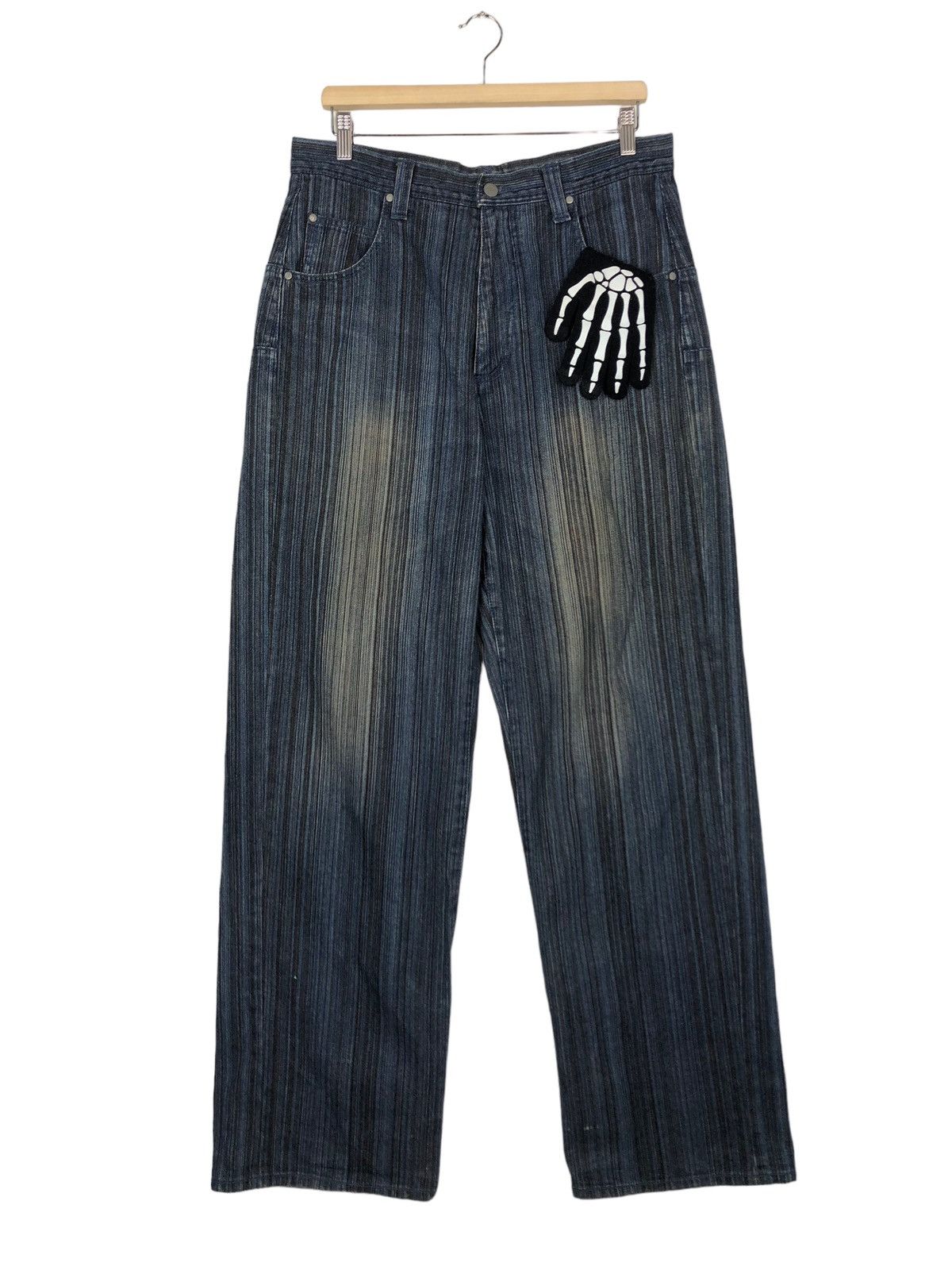 Japanese Brand 🔥90’s Vintage Airwalk Striped Denim Jeans Size US 34 / EU 50 - 1 Thumbnail