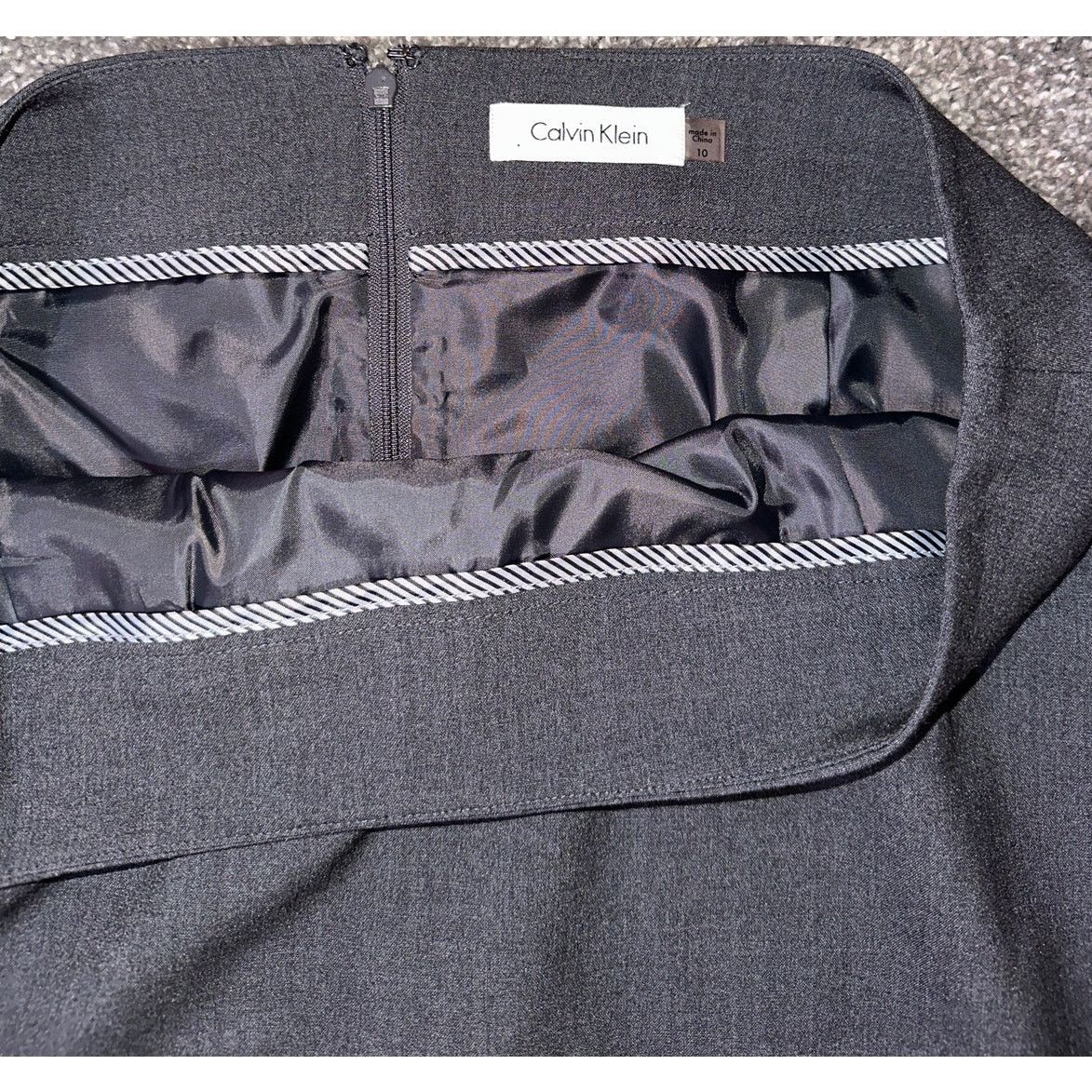 Calvin Klein Calvin Klein Charcoal Grey Lined Pencil Skirt Size 10 Size 32" / US 10 / IT 46 - 3 Thumbnail