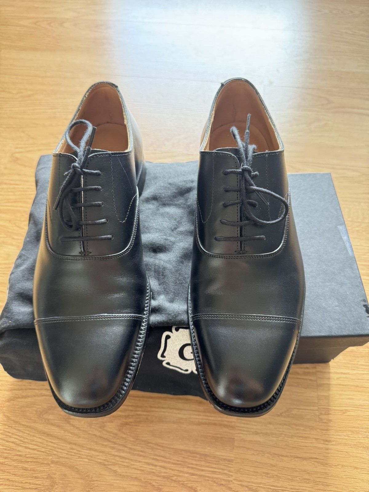 Grenson Grenson Cambridge - Black Cap toe Oxford -8.5uk(9.5us) Size US 8.5 / EU 41-42 - 4 Thumbnail