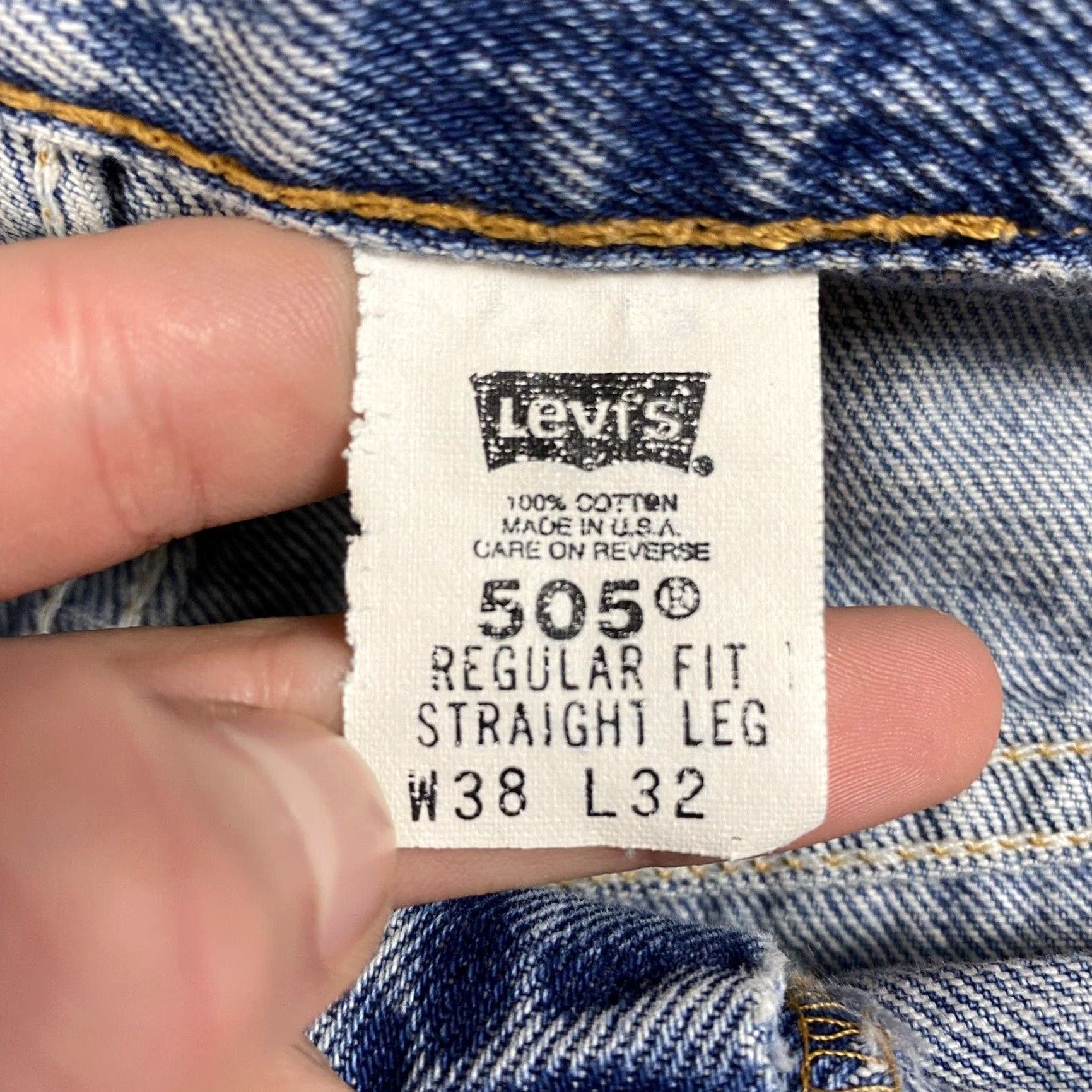 Levi's VINTAGE LEVI'S 505 BLUE JEANS REGULAR FIT STRAIGHT LEG SIZE 38x32 USA 90s Mens Size US 38 / EU 54 - 4 Thumbnail