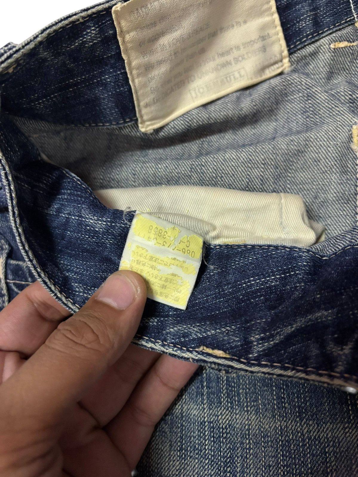 Johnbull Vtg John Bull Japan Whisker Faded Distressed Jeans Size US 28 / EU 44 - 12 Thumbnail