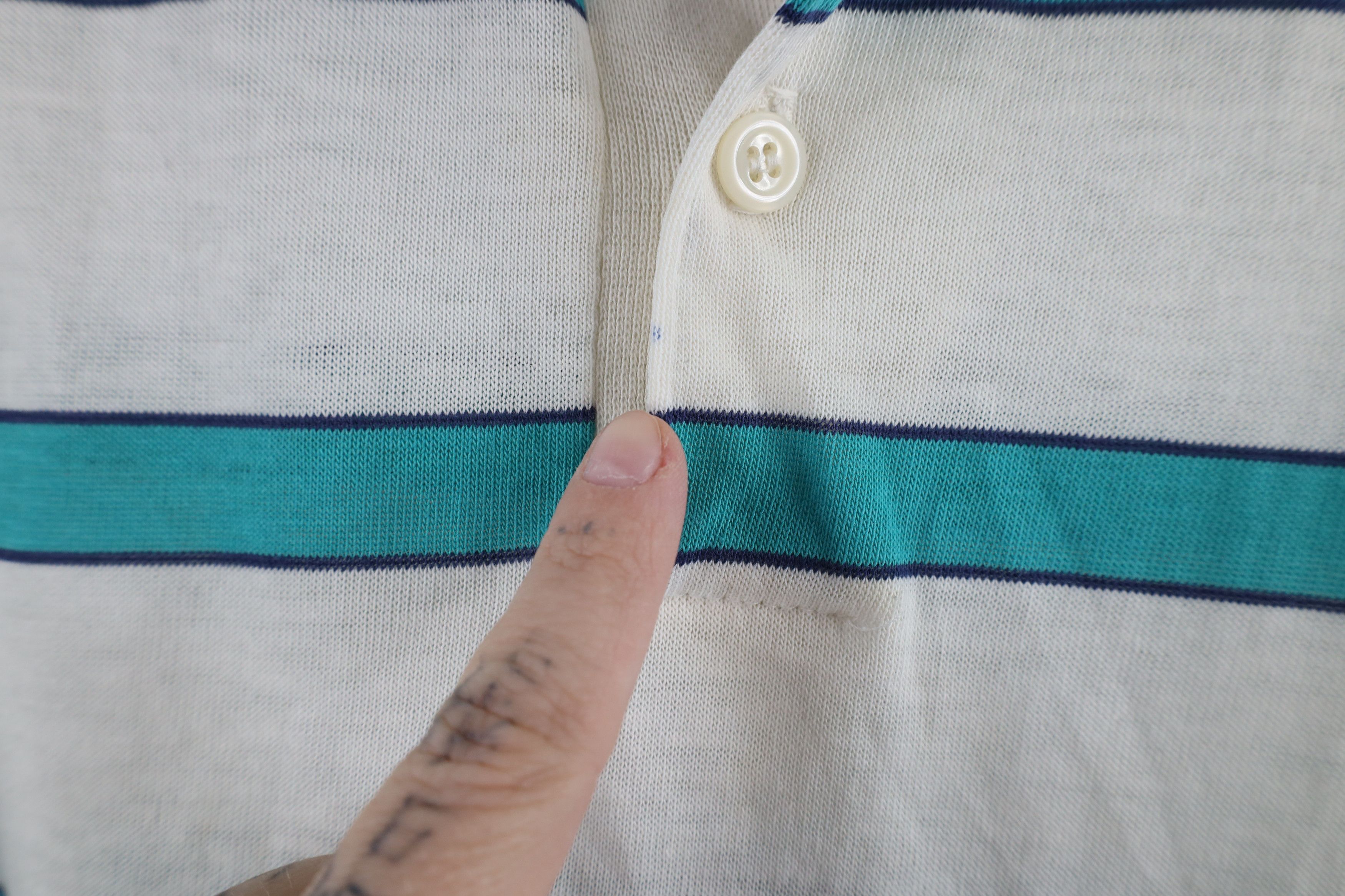 Vintage Vintage 70s Streetwear Sheer Thin Striped Polo Shirt USA Size US M / EU 48-50 / 2 - 4 Thumbnail