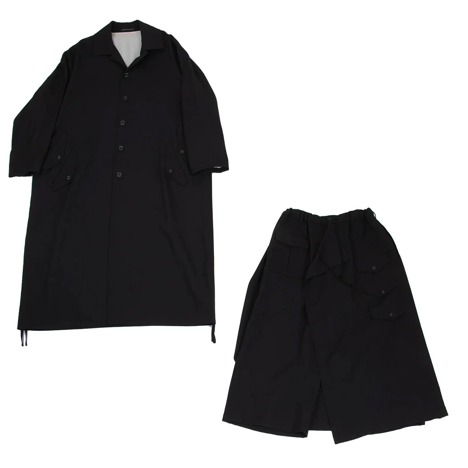 Yohji Yamamoto Yohji Yamamoto Wool Flap Pocket Wrap Pants Black Size US 30 / EU 46 - 18 Thumbnail