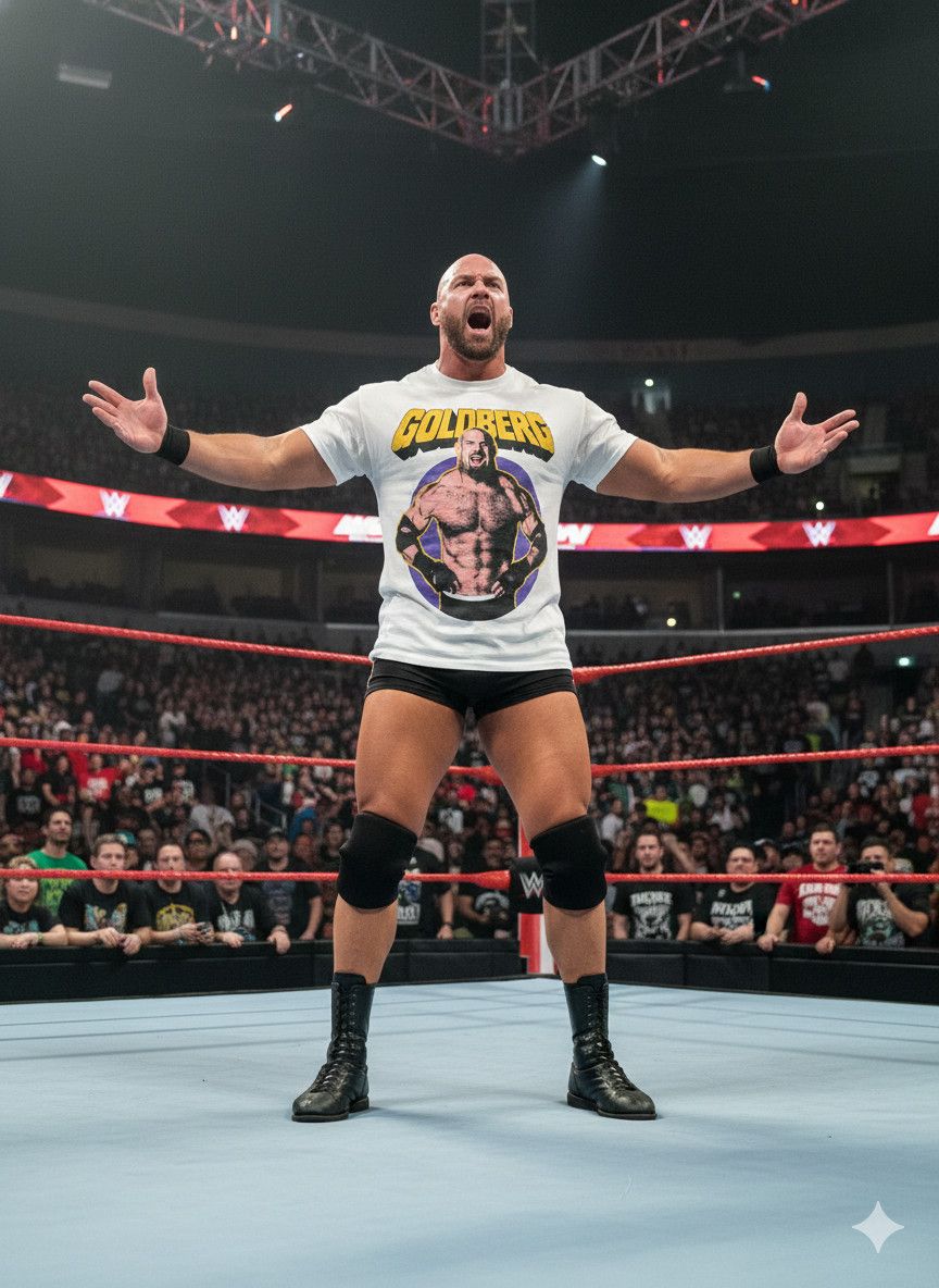 WWE Bill Goldberg wrestling T-shirt medium size Size US M / EU 48-50 / 2 - 2 Thumbnail