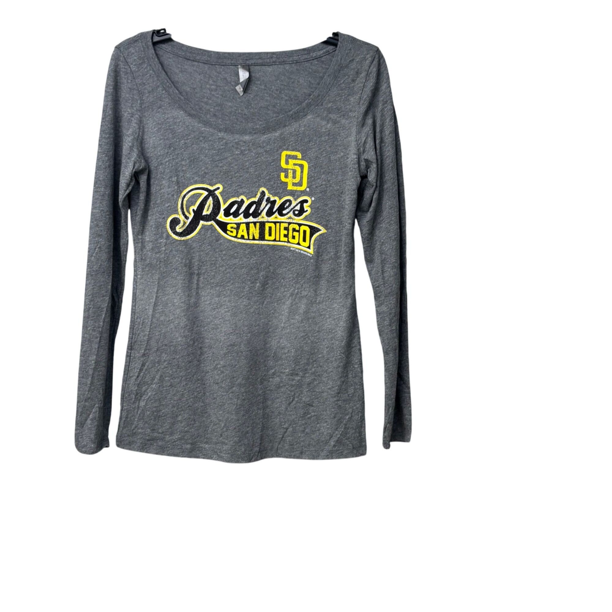 Next Level Apparel San Diego Padres Womens Long Sleeve Gray T-Shirt By Next Lev Size L / US 10 / IT 46 - 15 Thumbnail