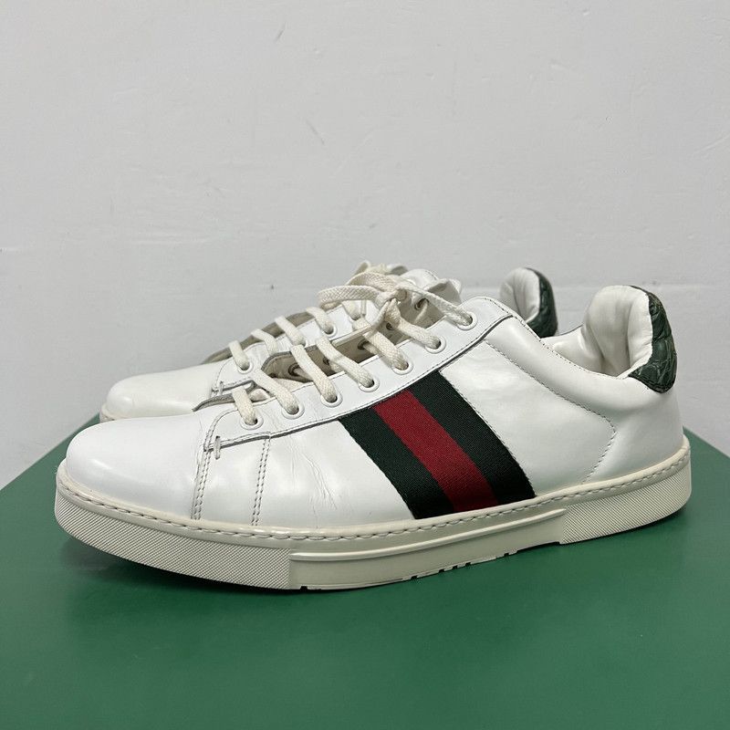 Gucci Gucci Ace Leather Low-Top Sneakers - White Size US 9.5 / EU 42-43 - 1 Thumbnail