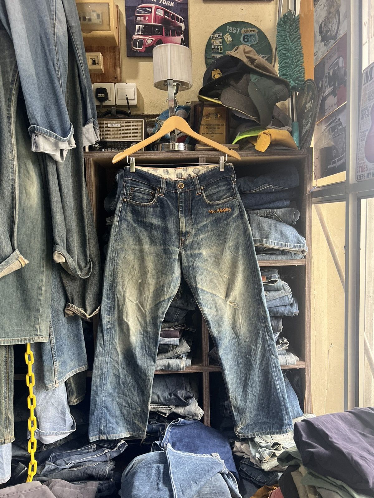 If Six Was Nine 🔥Mr Men Little Miss Multipockets Distressed Denim Size US 30 / EU 46 - 2 Thumbnail