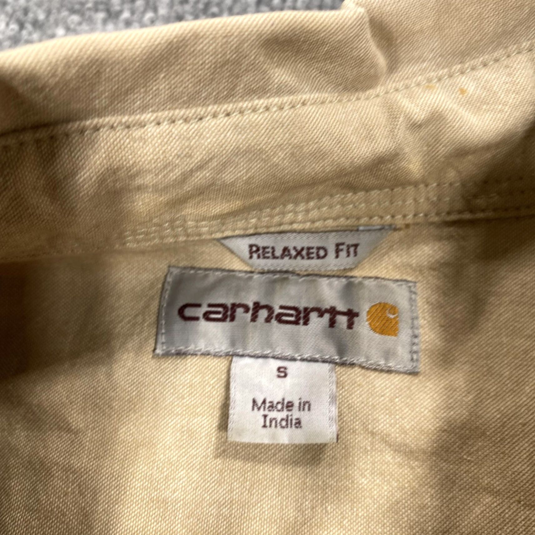 Carhartt Carhartt Shirt Mens S Beige Twill Long Sleeve Button Up Pockets Workwear Size US S / EU 44-46 / 1 - 3 Thumbnail