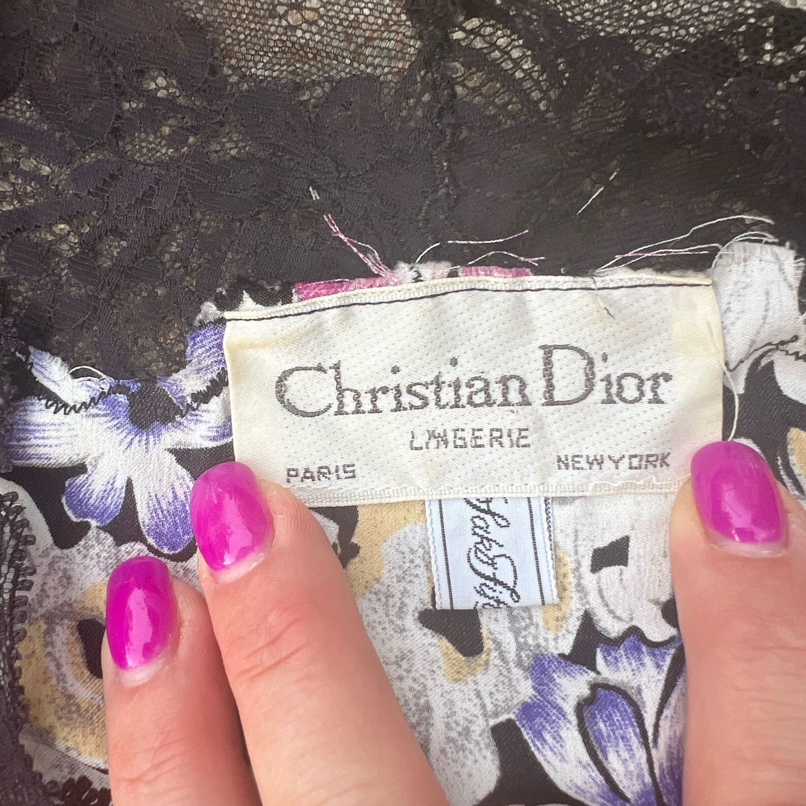 VTG Christian Dior Saks Fifth Avenue floral long robe MEDIUM