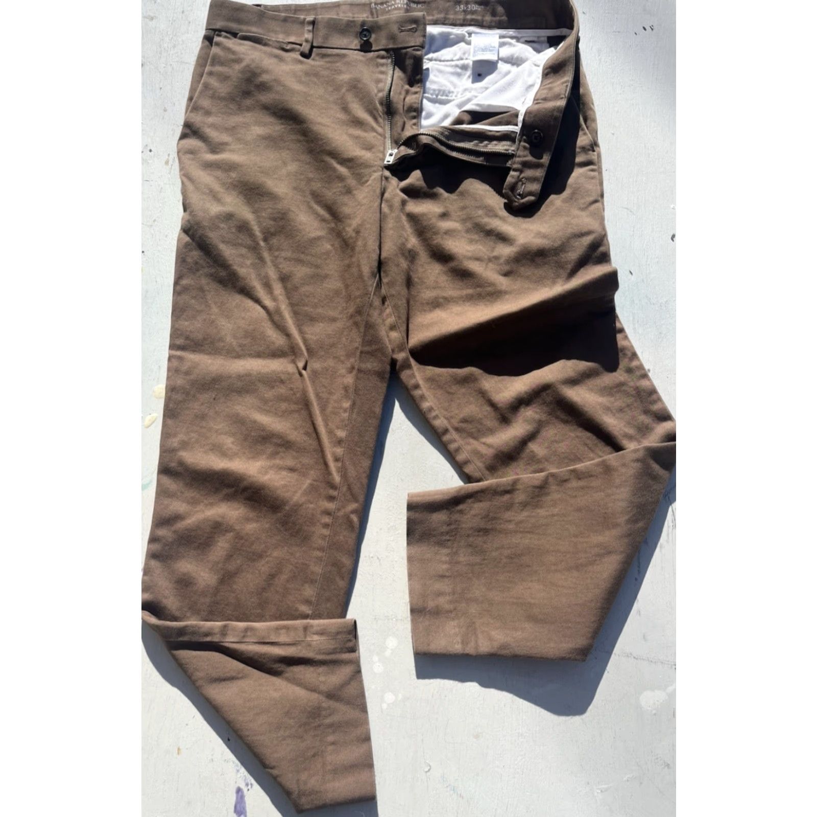 Banana Republic Banana Republic Men's Pants Traveler 33x30 Brown Stretch Casual City Business Size US 33 - 4 Thumbnail