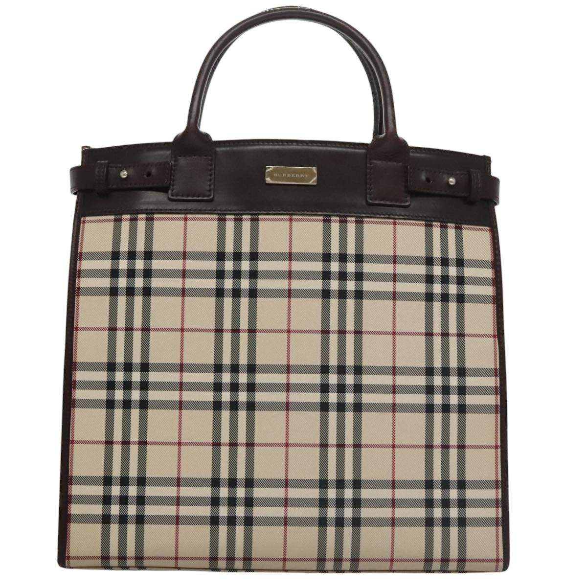 Burberry Nova Check Beige Canvas Handbag (Pre-Owned) Size ONE SIZE - 1 Thumbnail