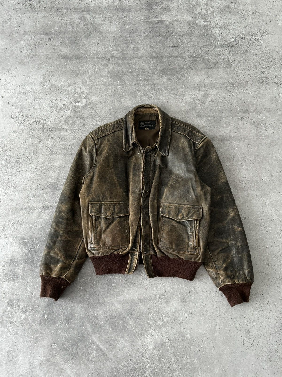 Vintage 1970s Vintage USAF A2 ‘Leonhard’ Flying Leather Faded Jacket Size US S / EU 44-46 / 1 - 3 Thumbnail