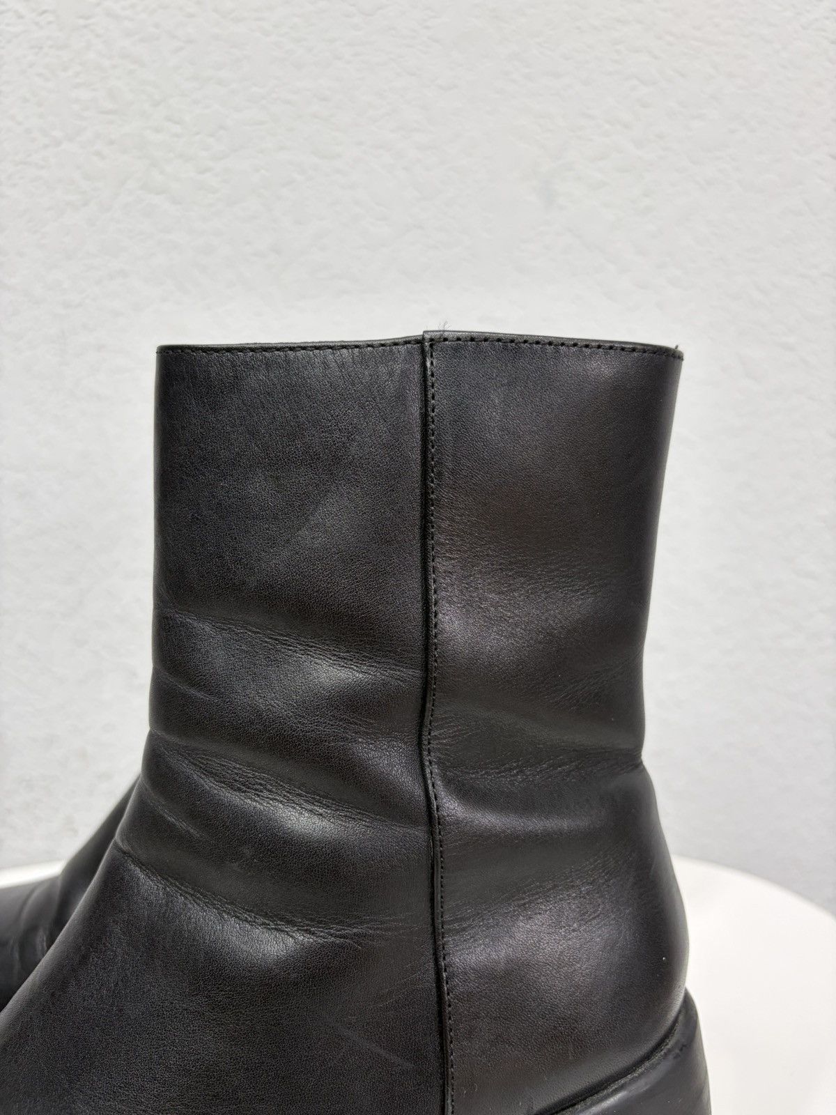Hedi Slimane Vintage Italian AS 98 Rick Owens Style Leather Biker Boots Size US 8.5 / EU 41-42 - 16 Thumbnail