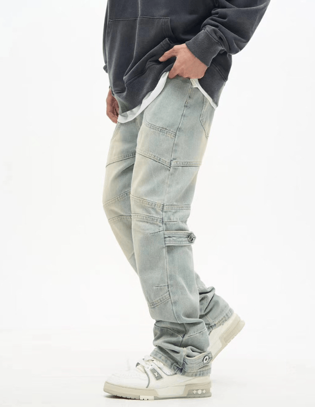 Japanese Brand × Jean American retro street washed wrinkled casual jeans Size US 32 / EU 48 - 3 Thumbnail