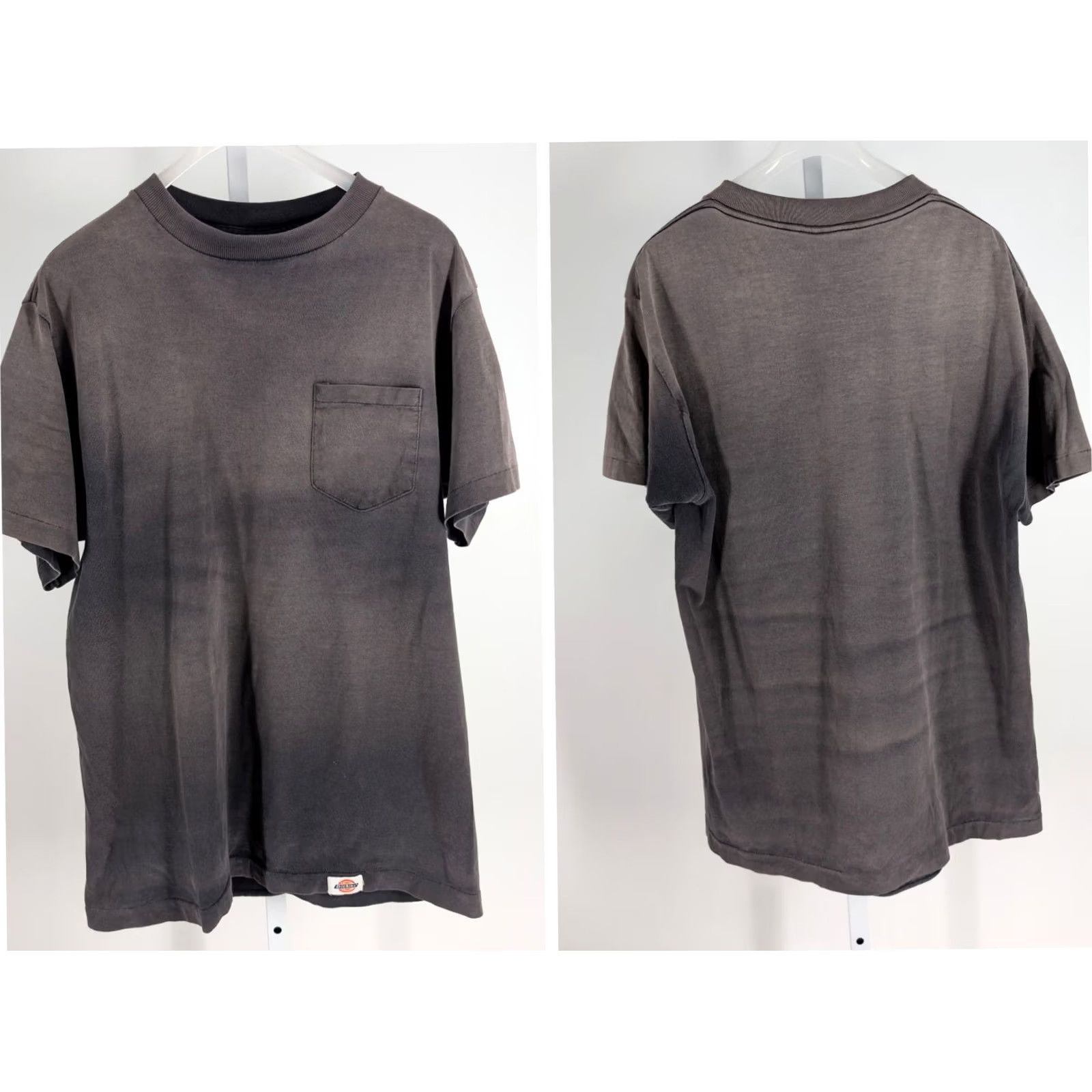 Dickies VINTAGE Dickies T-Shirt Charcoal Grey Pocket USA L Dickies Sun Faded 90s Grunge Thrashed Men Mens Shirt Short Sleeve Cotton Size US L / EU 52-54 / 3 - 2 Thumbnail
