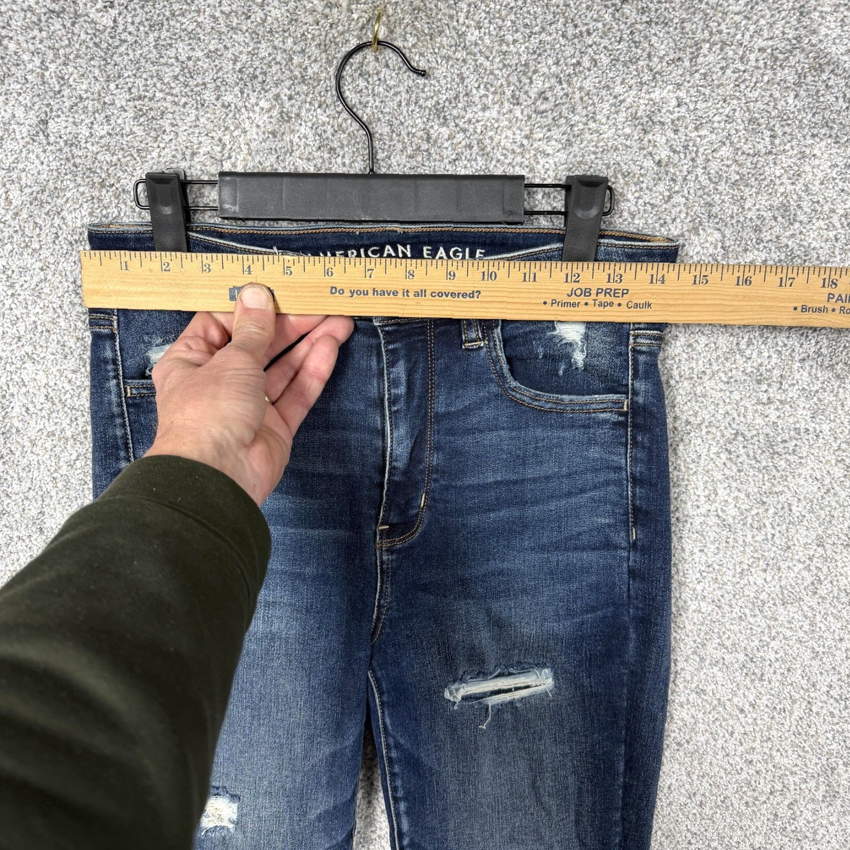 American Eagle Outfitters American Eagle Jeans Womens 8 Blue Mid Rise Distressed Ripped Skinny Denim Size 30" / US 8 / IT 44 - 2 Thumbnail