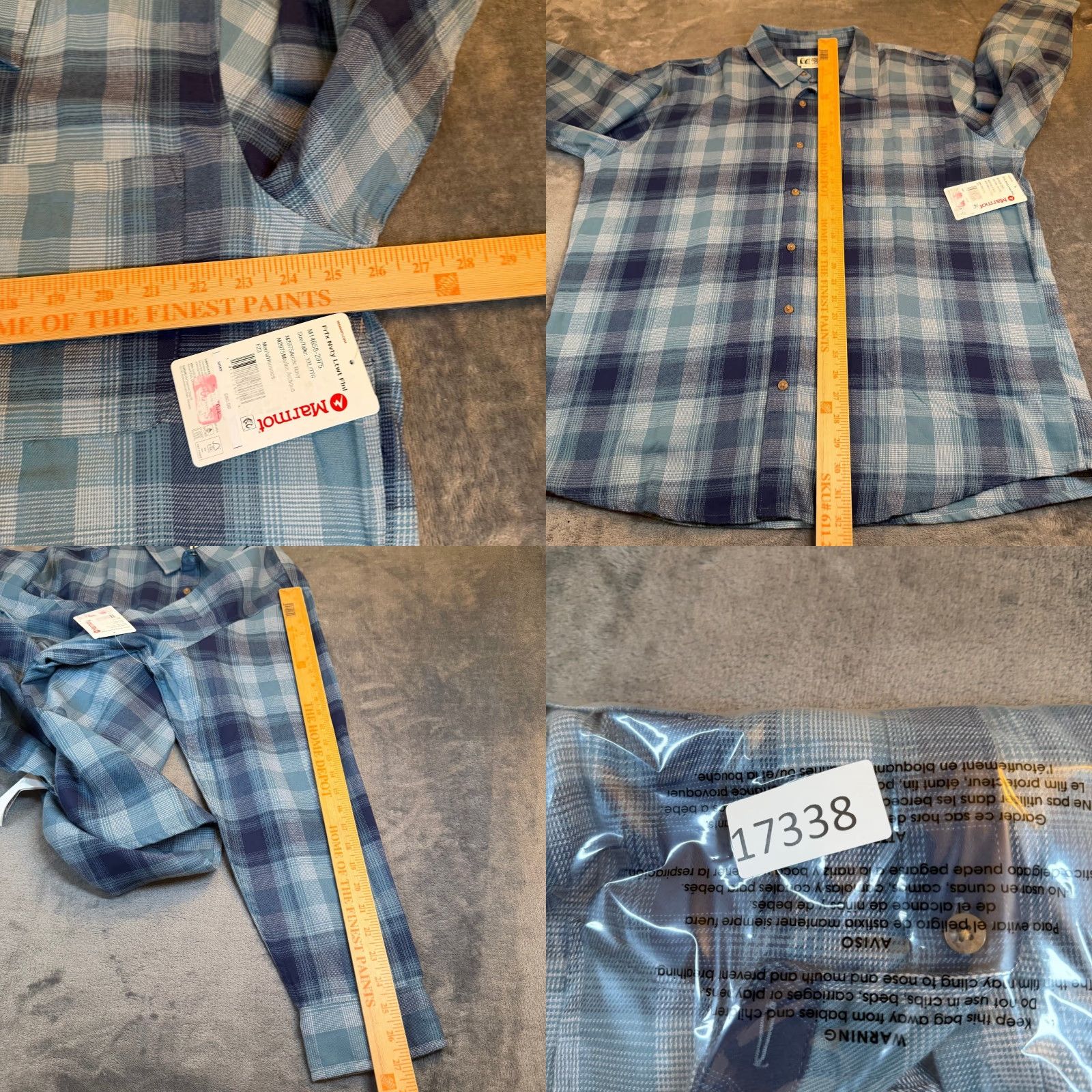Marmot VINTAGE Marmot Fairfax Novelty Lightweight Flannel Shirt Arctic Blue Plaid Mens 2XL NWT Size US XXL / EU 58 / 5 - 8 Thumbnail
