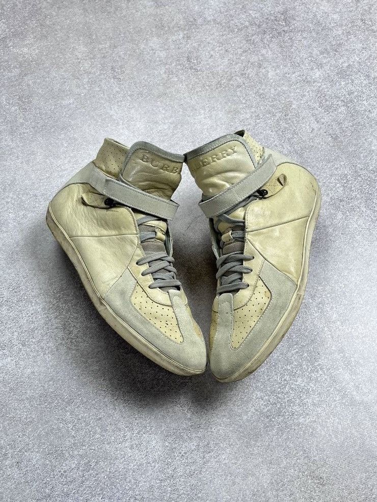 Burberry Grail❗️Burberry Hi-top Leather Margiela Style Sneakers 44 Size US 11 / EU 44 - 4 Thumbnail