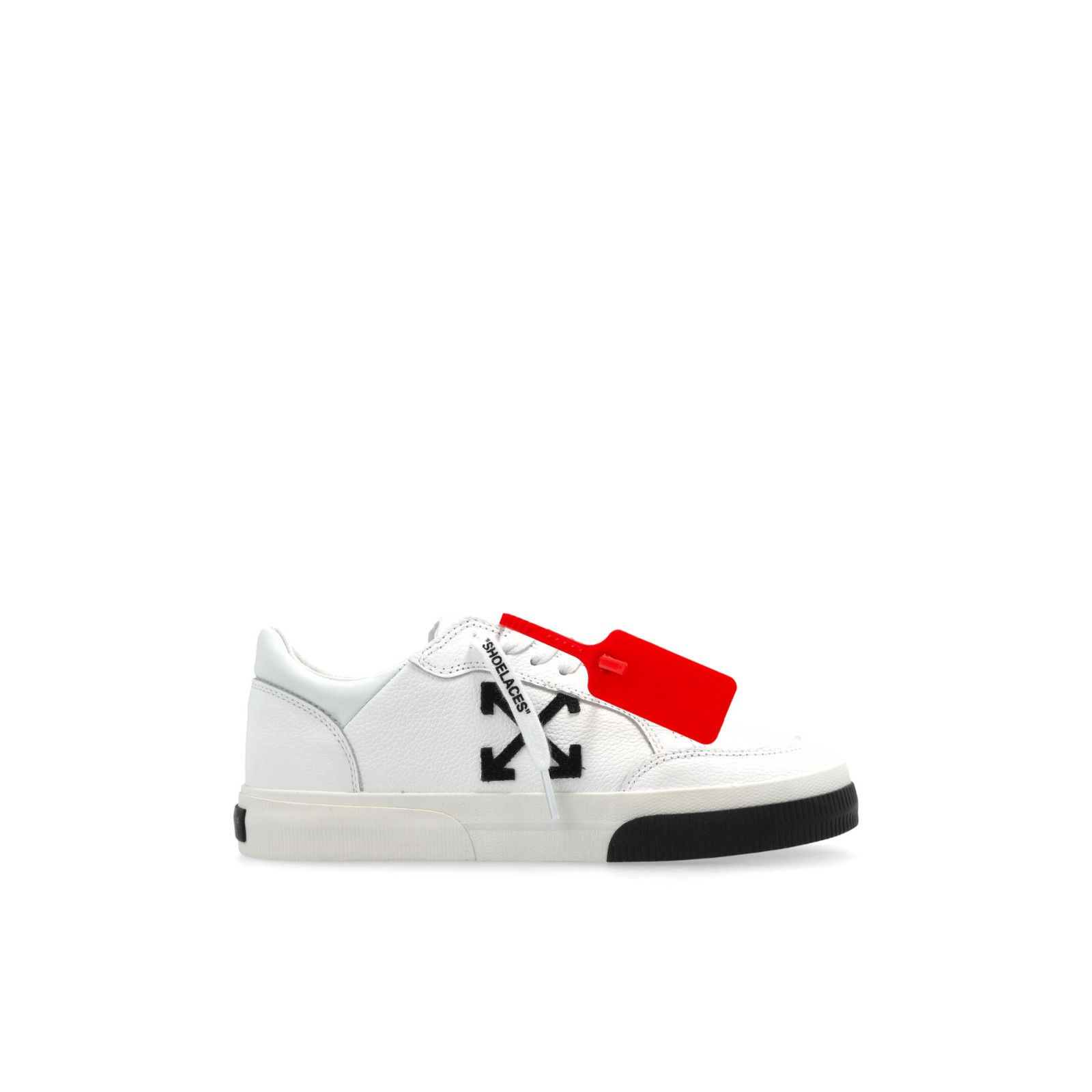 OFF-WHITE New Low Vulcanized White Leather Sneakers New & Au