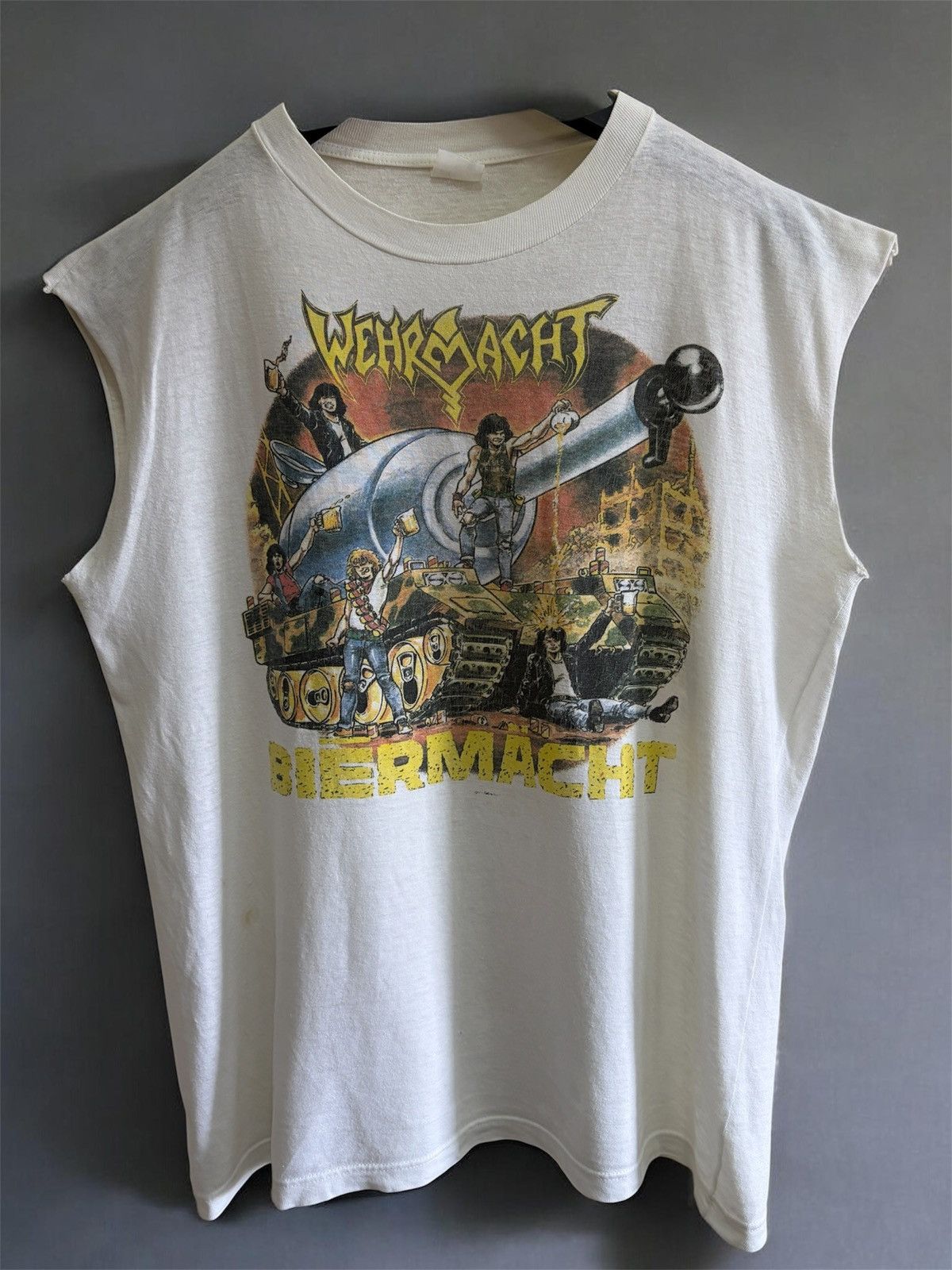 Vintage 80s Wehrmacht Biermacht Thrash Metal Speed Kill Tank