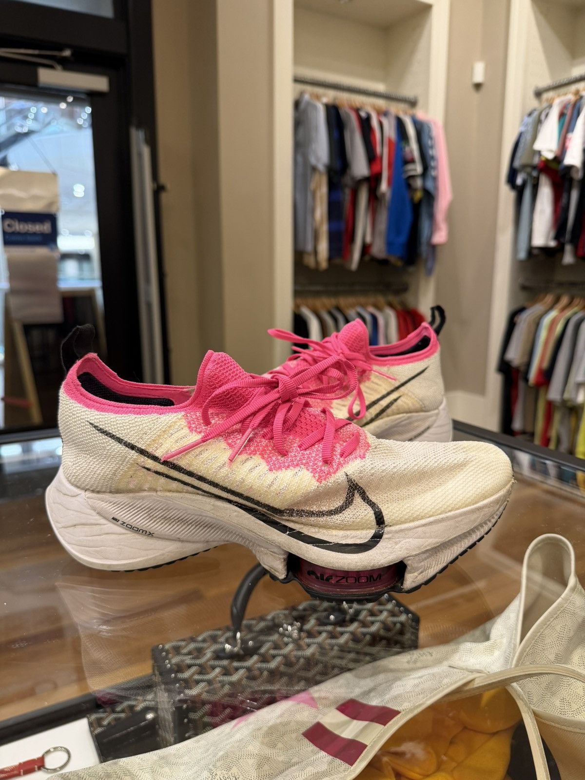 Nike Nike Air Zoom Tempo Next% Flynknit Running - pink white Size US 7 / EU 40 - 1 Thumbnail