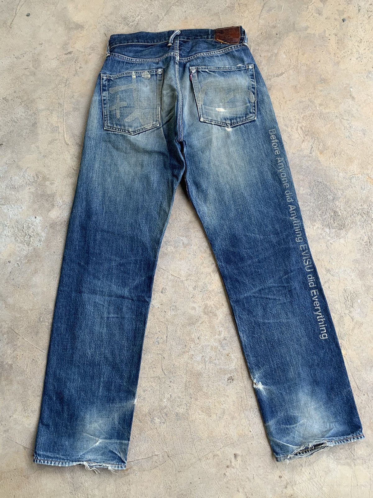 image of Evisu Yamane Selvedge Distressed Denim in Blue, Men's (Size 30)