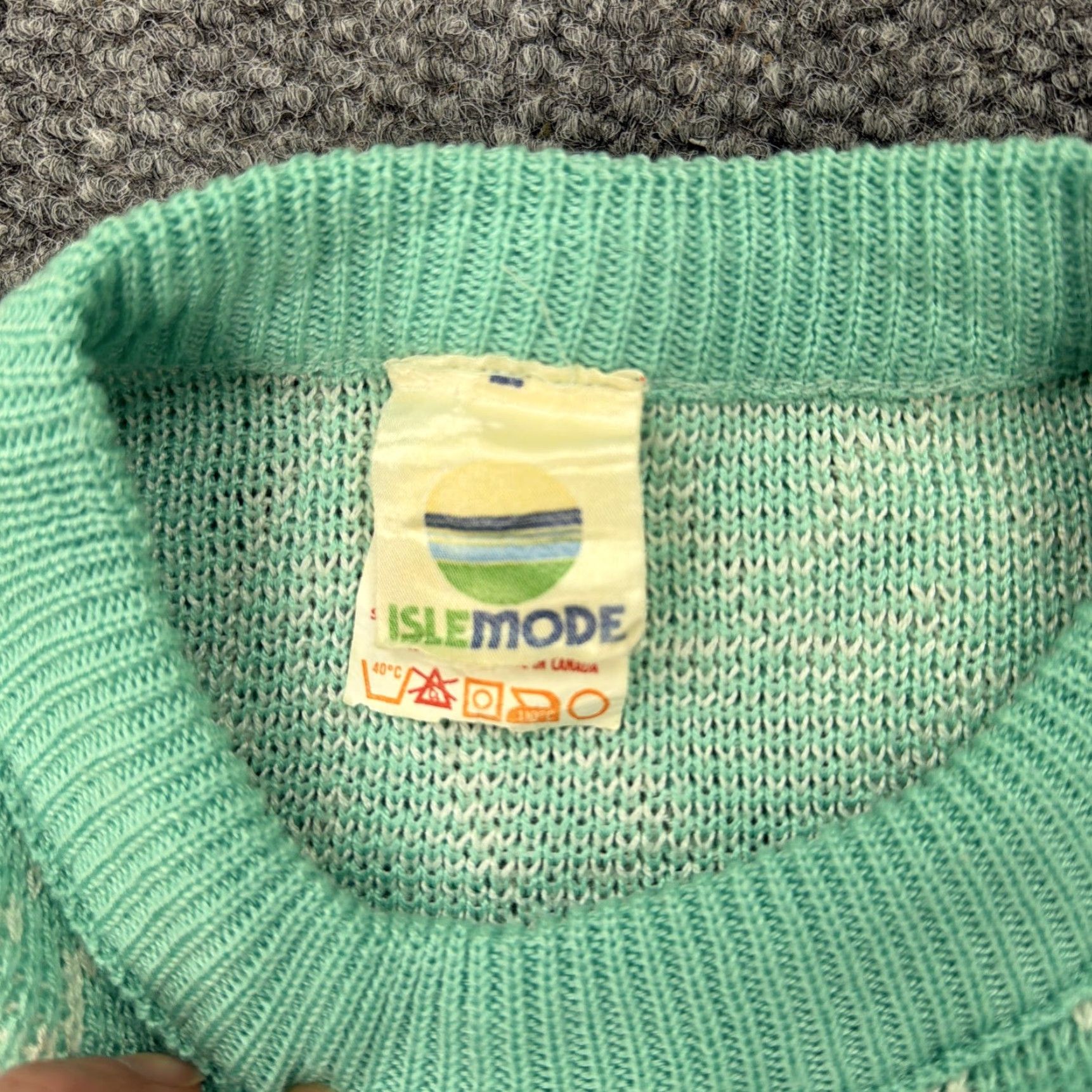 Vintage VINTAGE Isle Mode Sweater Womens L Green Floral Knit Dolman Shoulder Pads Crew Pullover 80s 90s Womens Size L / US 10 / IT 46 - 4 Thumbnail