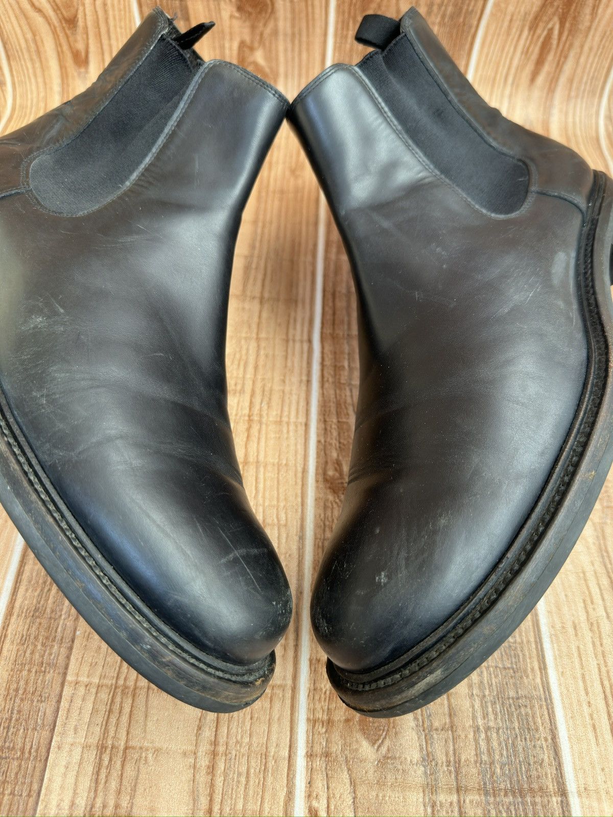 Prada Prada Black Leather Mens Vintage Chelsea Boots Size US 9 / EU 42 - 6 Thumbnail