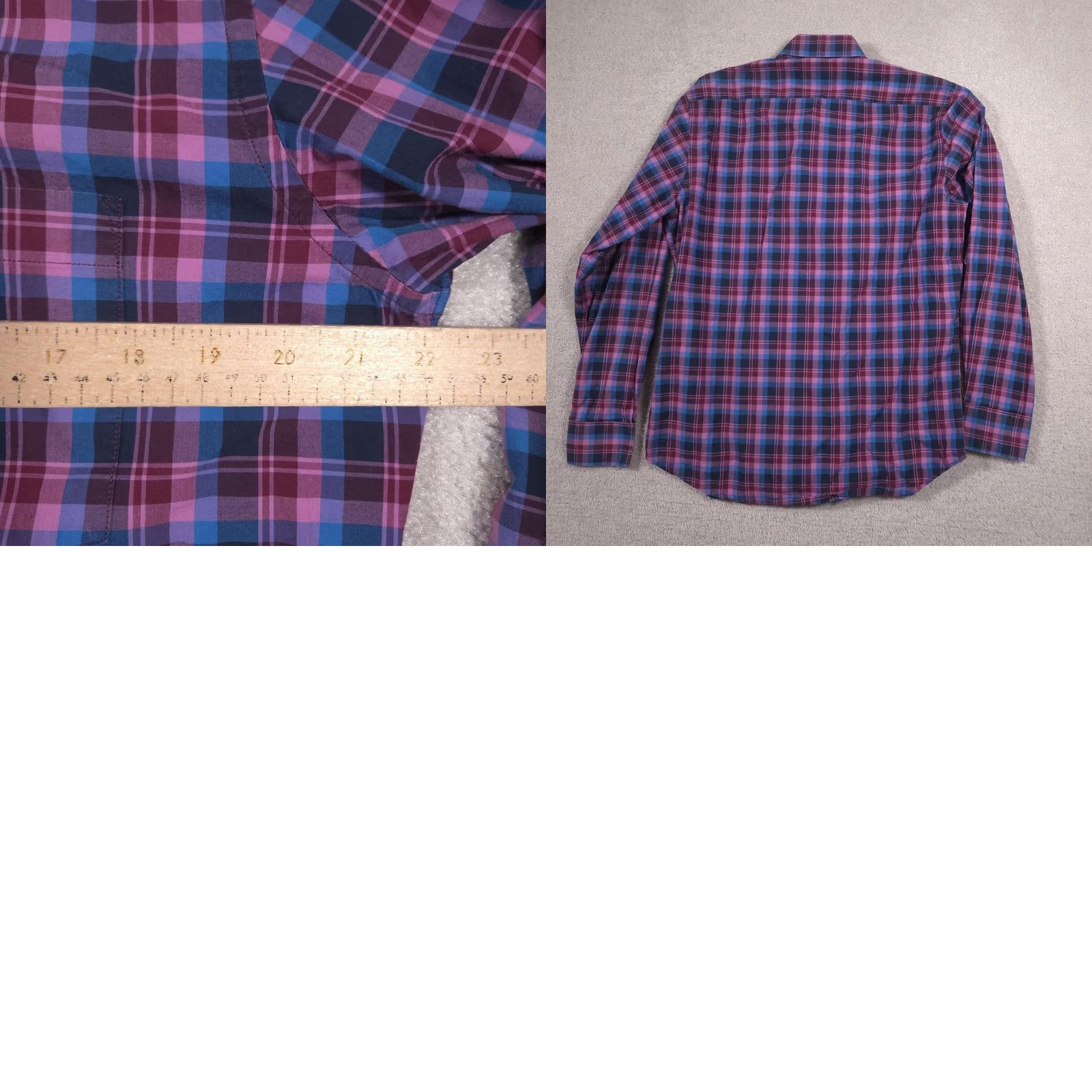 Tailorbyrd TAILORBYRD Shirt Mens M Blue Plaid Flamingo Button Front Long Sleeve Casual Size US M / EU 48-50 / 2 - 9 Thumbnail