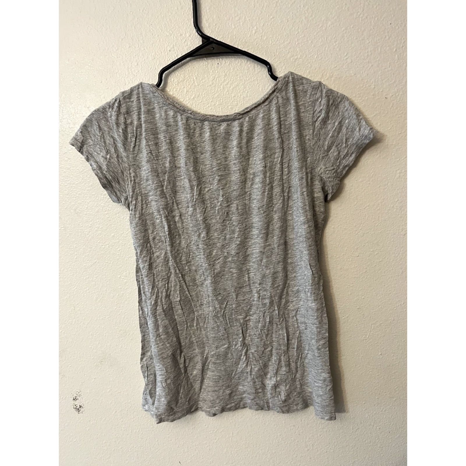 Loft LOFT Women's Cropped T-Shirt Soft Cotton XS Gray Short Sleeve Crew Neck Size XS / US 0-2 / IT 36-38 - 2 Thumbnail