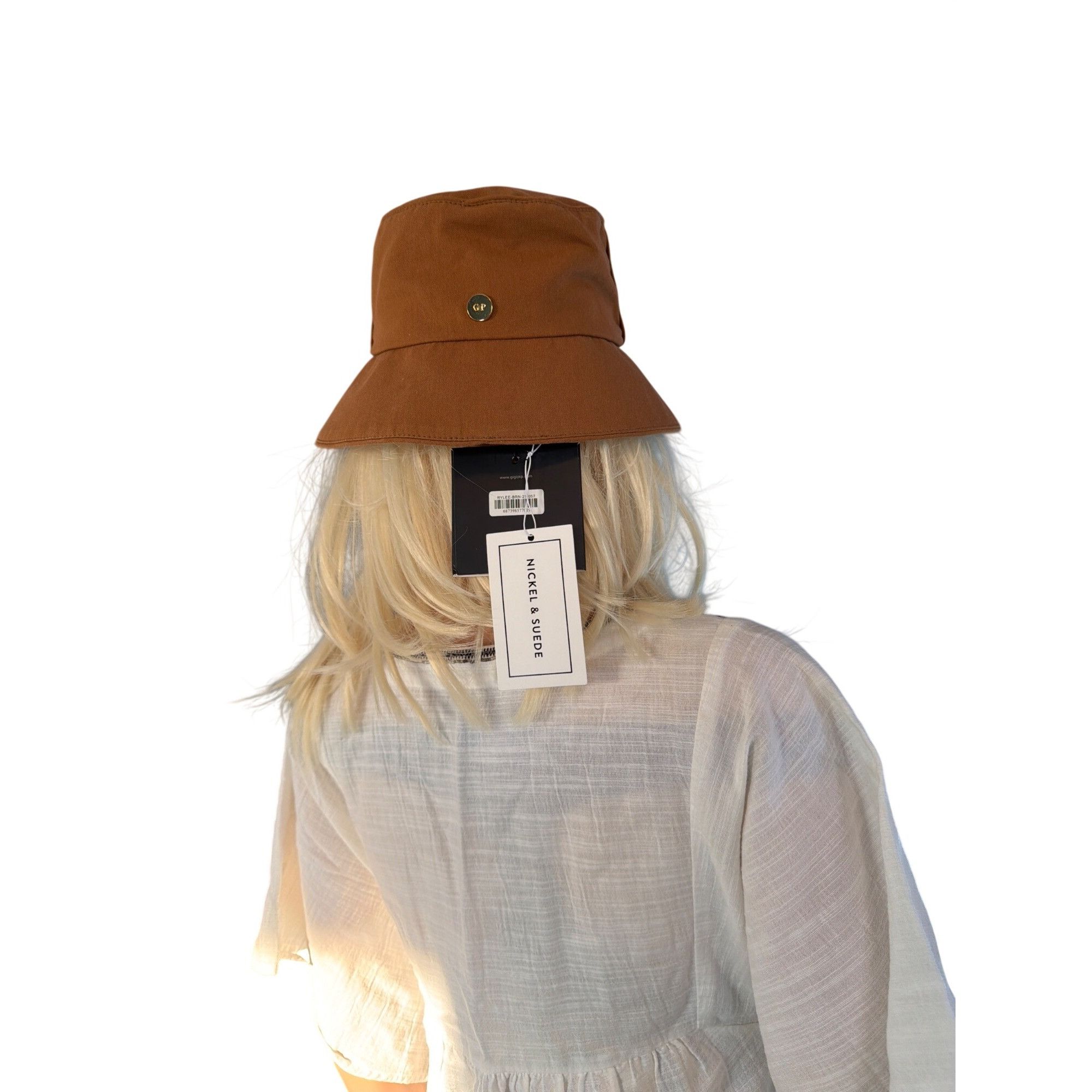 Other NWT Gigi Pip Brown Rylee Bucket Hat S/M 57 MSRP$64.00 Size ONE SIZE - 6 Thumbnail