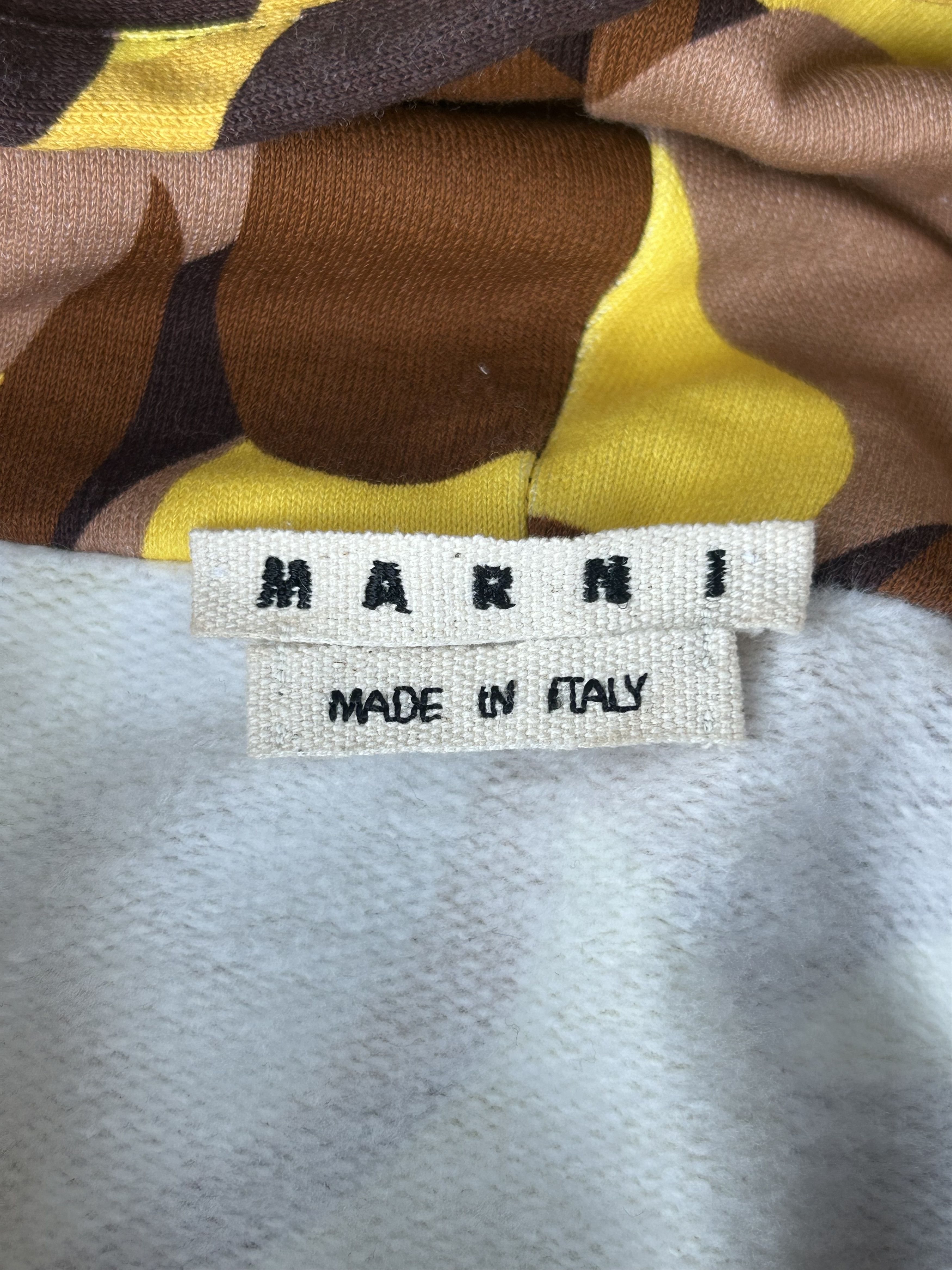 Marni Marni Yellow Abstract Camouflage Print Hoodie Size US XXL / EU 58 / 5 - 3 Thumbnail