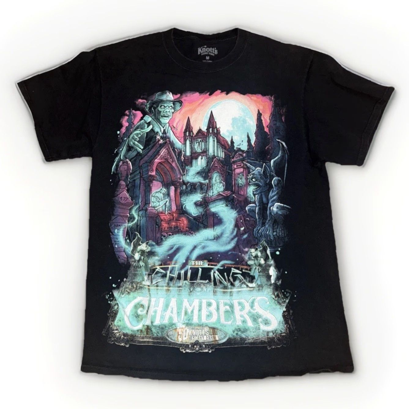 Vintage Knott’s Scary Farm Graphic T-Shirt Black Medium 18x26 Horror Tee Men Size US M / EU 48-50 / 2 - 2 Thumbnail