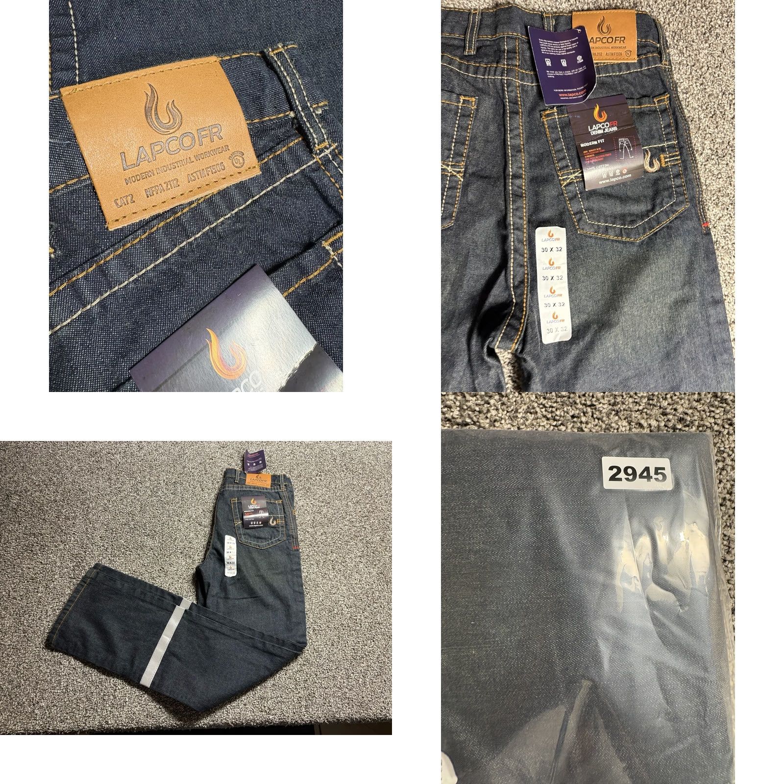 Vintage LAPCO FR Reflective Jeans Mens 30x32 Blue NEW NWT Flame-Resistant Denim Straight 30 32 Inseam Mens jeans Blue FR Reflective Jeans NWT LAPCO Size US 30 / EU 46 - 9 Thumbnail