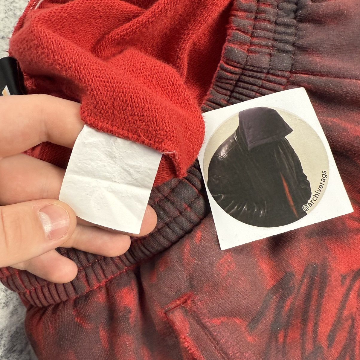 Balenciaga Balenciaga Sample Distressed Graffiti Print ‘Red’ Sweatpants Size US 32 / EU 48 - 11 Thumbnail
