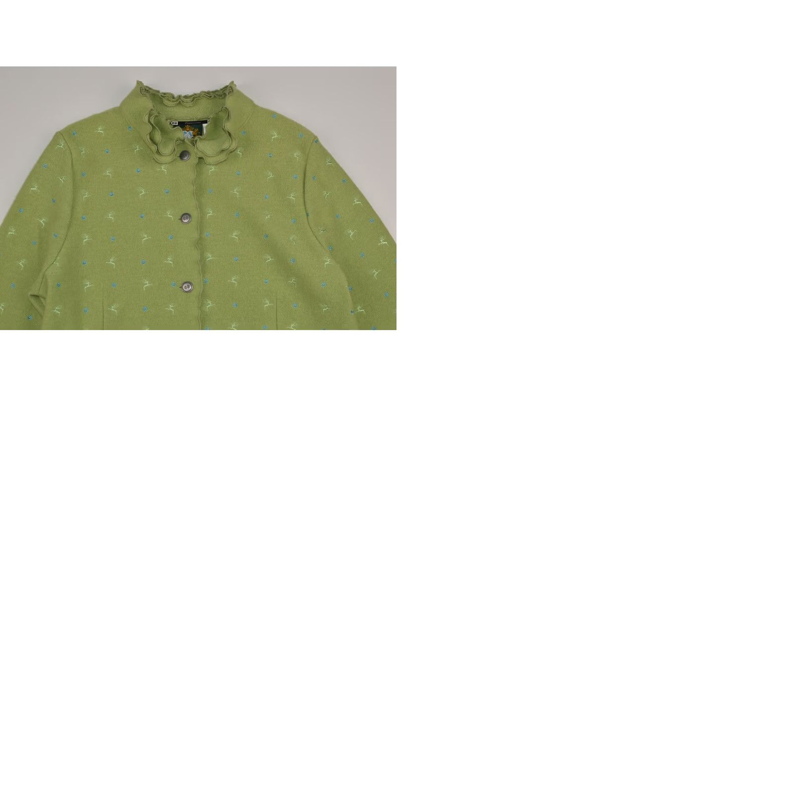 Vintage VINTAGE Hammerschmid Wmns Embroidered Deers Pattern Wool Cardigan Sweater Tyrol Sz D 50 Green Womens Cardigan Wool Embroidered Deers Pattern 50s Size XL / US 12-14 / IT 48-50 - 9 Thumbnail