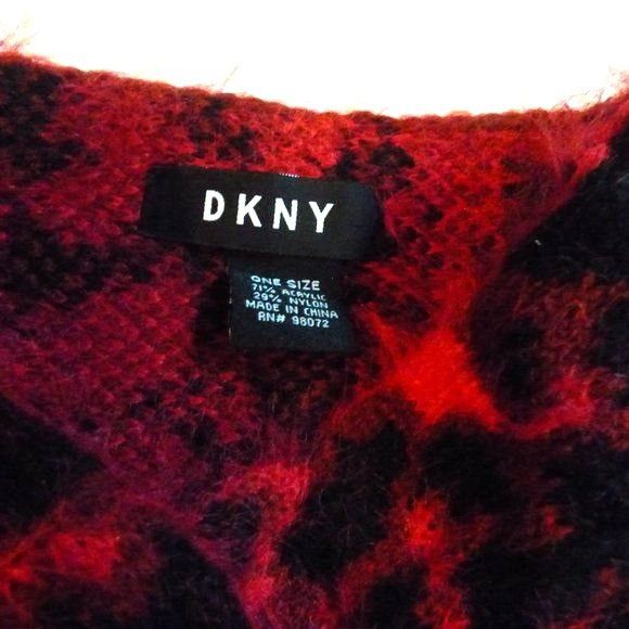 DKNY DKNY Fuzzy Animal Print Knit Twist Headband, RED Size ONE SIZE - 4 Thumbnail