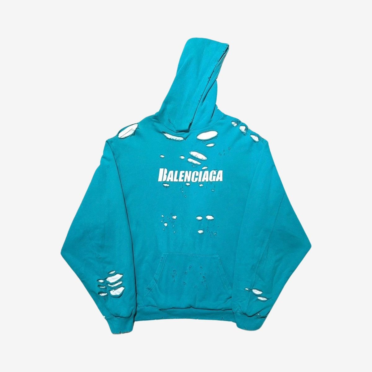 Balenciaga Balenciaga SS21 Destroyed Hoodie Size US S / EU 44-46 / 1 - 1 Thumbnail