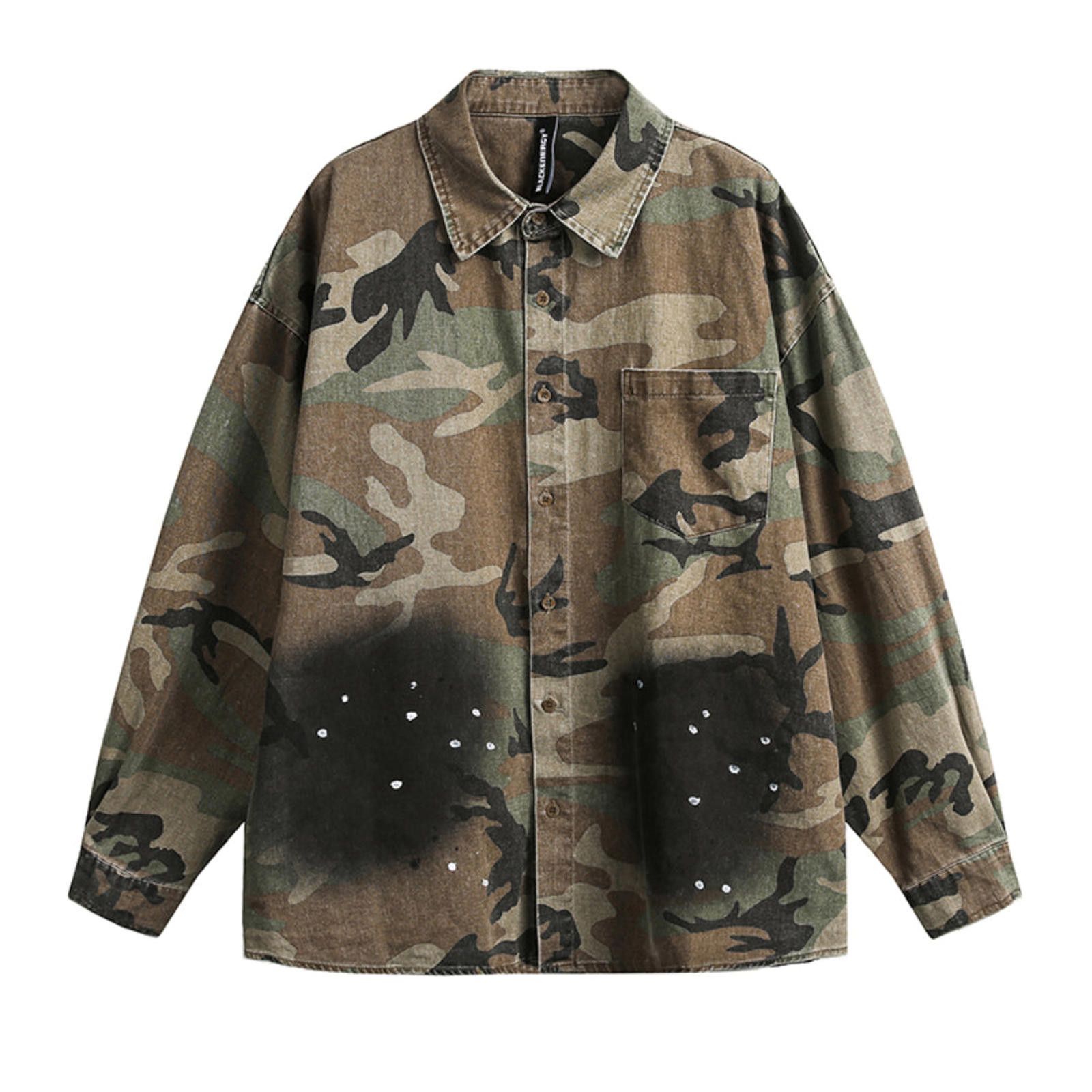 Vintage Camouflage Long Sleeve Shirt Size US M / EU 48-50 / 2 - 1 Thumbnail