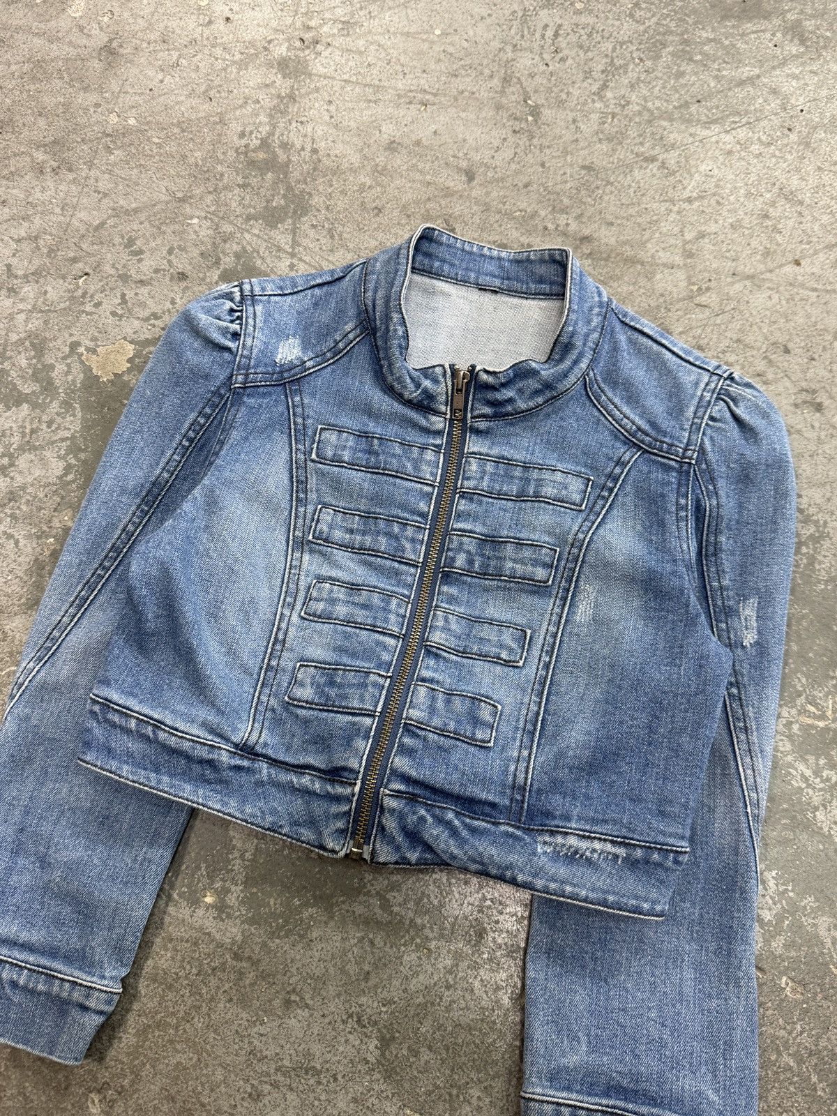 Vintage y2k Denim Bomber Jacket Size S / US 4 / IT 40 - 4 Thumbnail