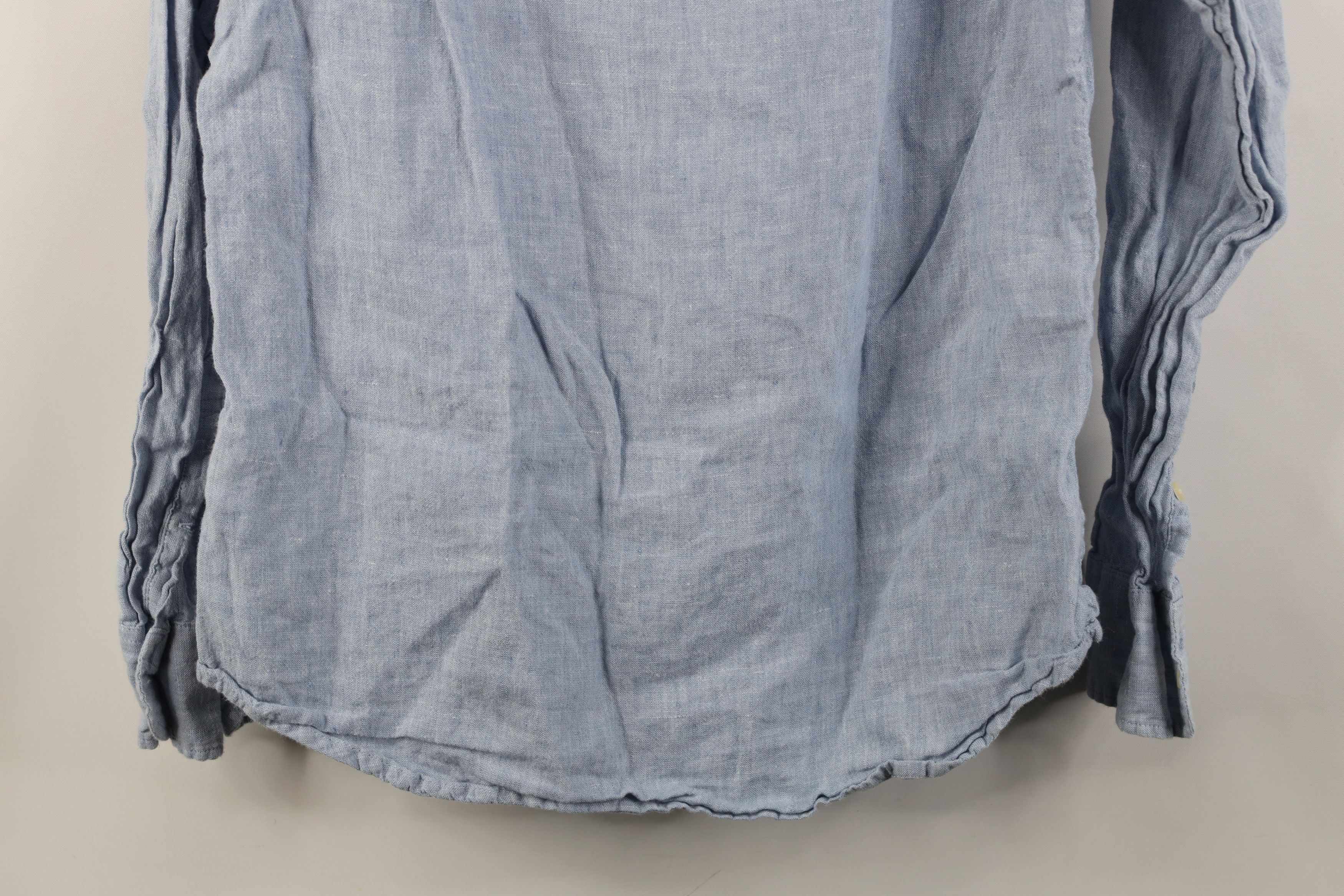J.Crew J Crew Fit Linen Blend Knit Collared Button Down Shirt Blue Size US S / EU 44-46 / 1 - 11 Thumbnail