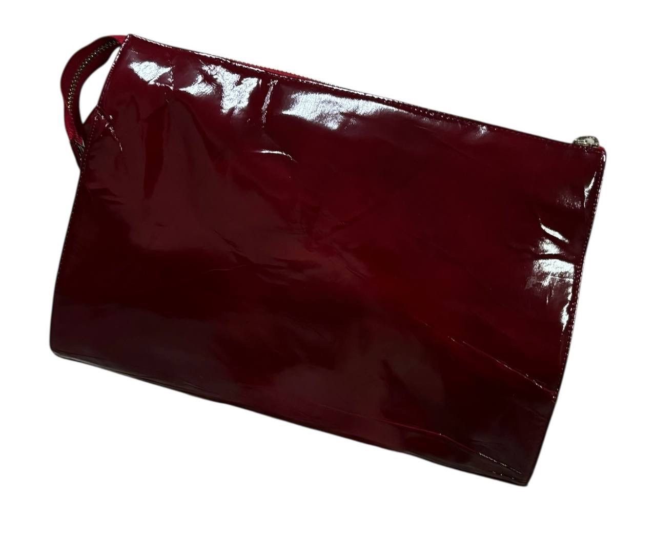 Thierry Mugler Vintage Thierry Mugler Burgundy Patent Leather Clutch Bag Size ONE SIZE - 2 Thumbnail
