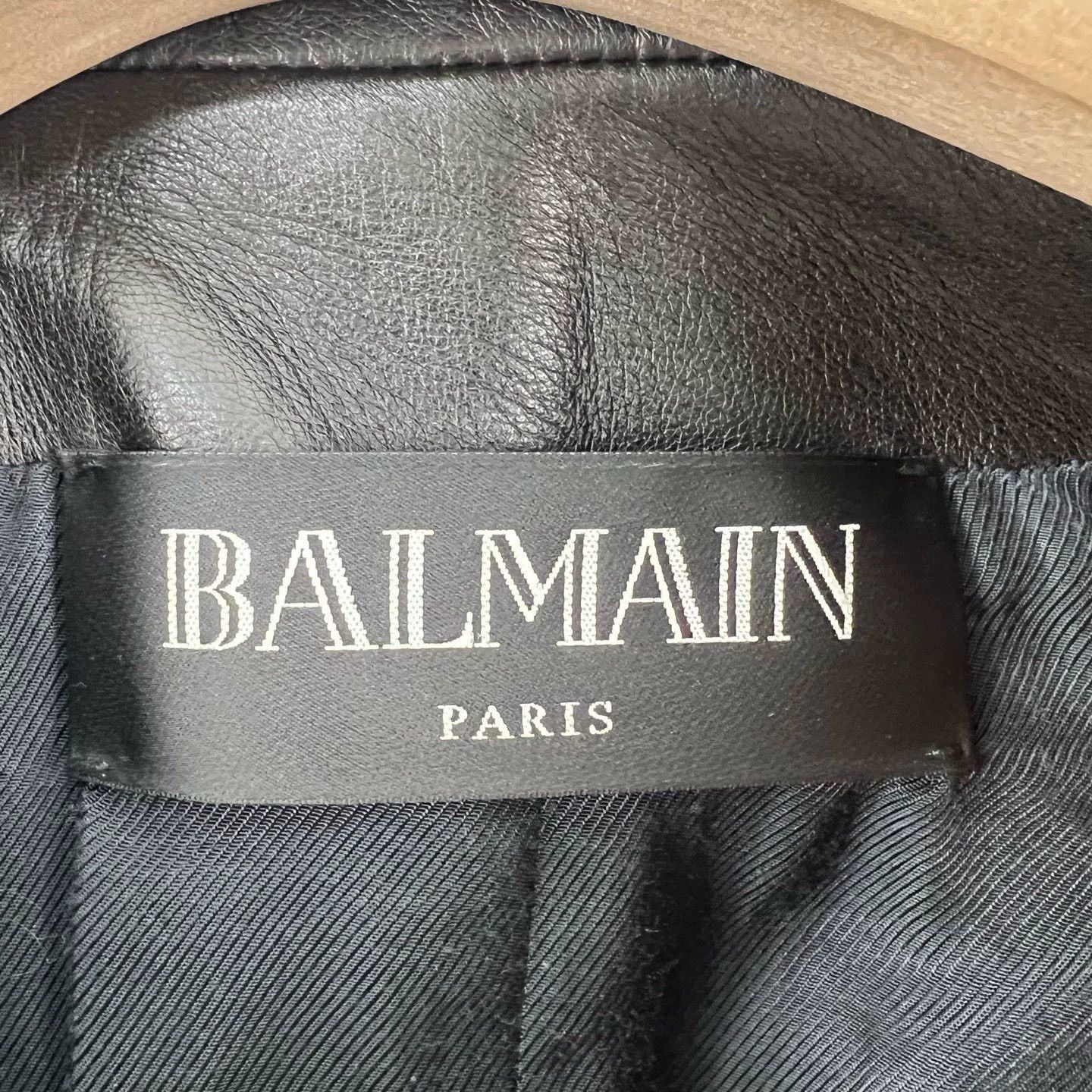Balmain 97% New! Balmain Black Lambskin Suit Jacket Size XS / US 0-2 / IT 36-38 - 3 Thumbnail